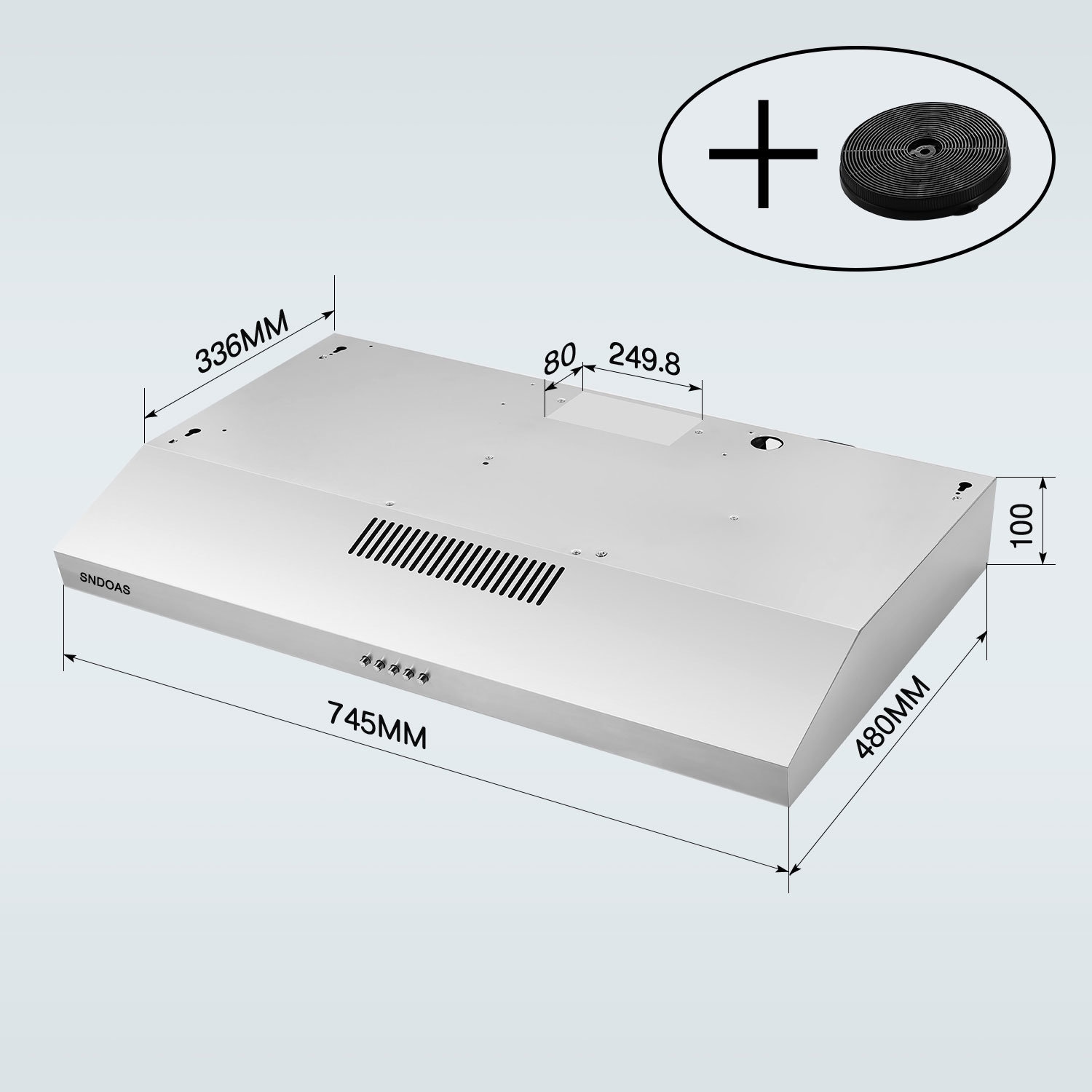 Kahomvis GEHT-QPD0-KUEA Undercabinet-Range-Hoods - View #11