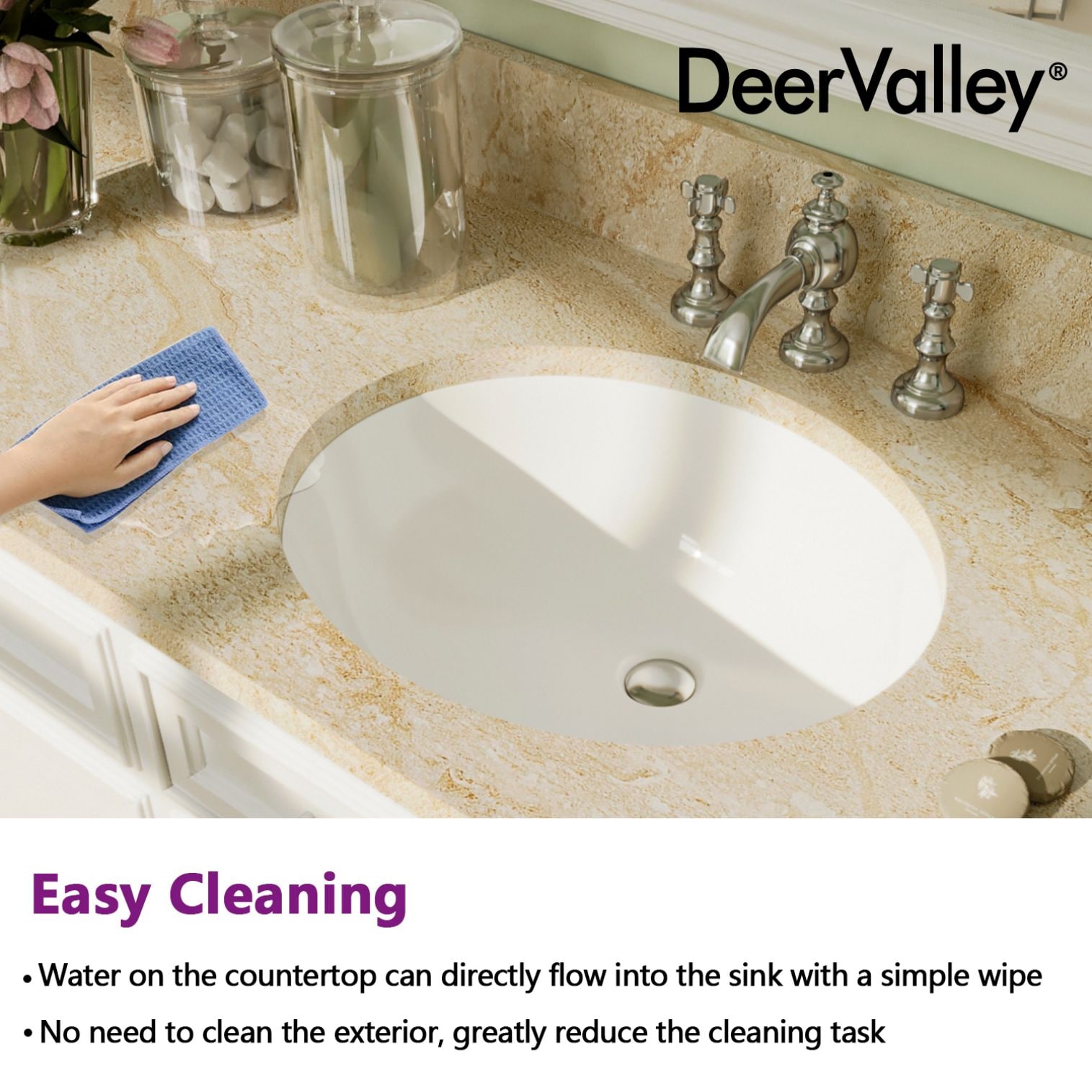 White Ceramic Oval Undermount Bathroom Sink with Overflow