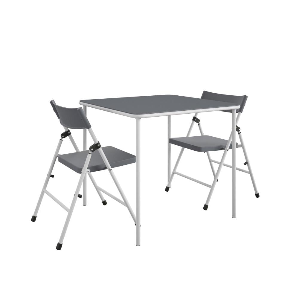 24-in x 24-in 3-Piece Indoor Steel Folding Kids Table and Chair Set | - Cosco 14323GRY1L