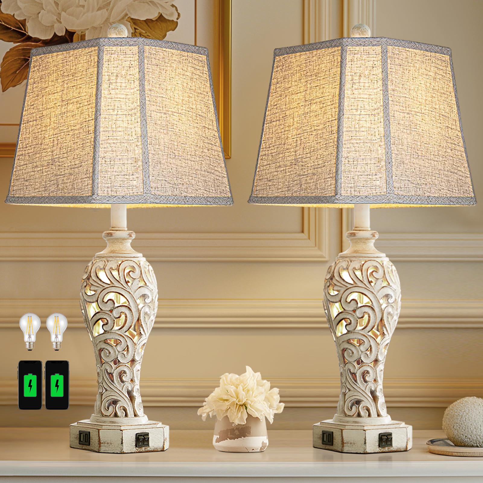 IJBUHV Farmhouse Table Lamps Living Room