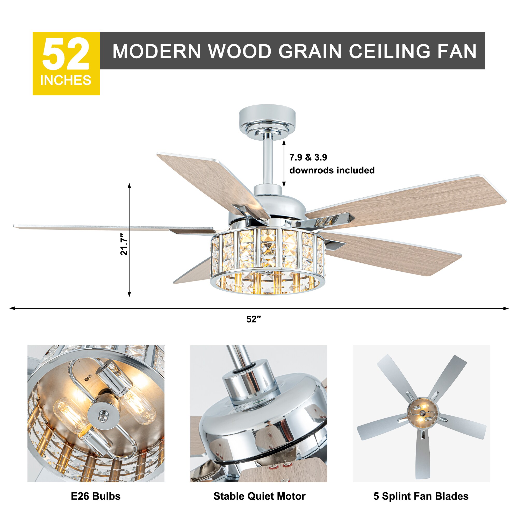 Oaks Decor DC5229OKELMD Ceiling-Fans - View #6