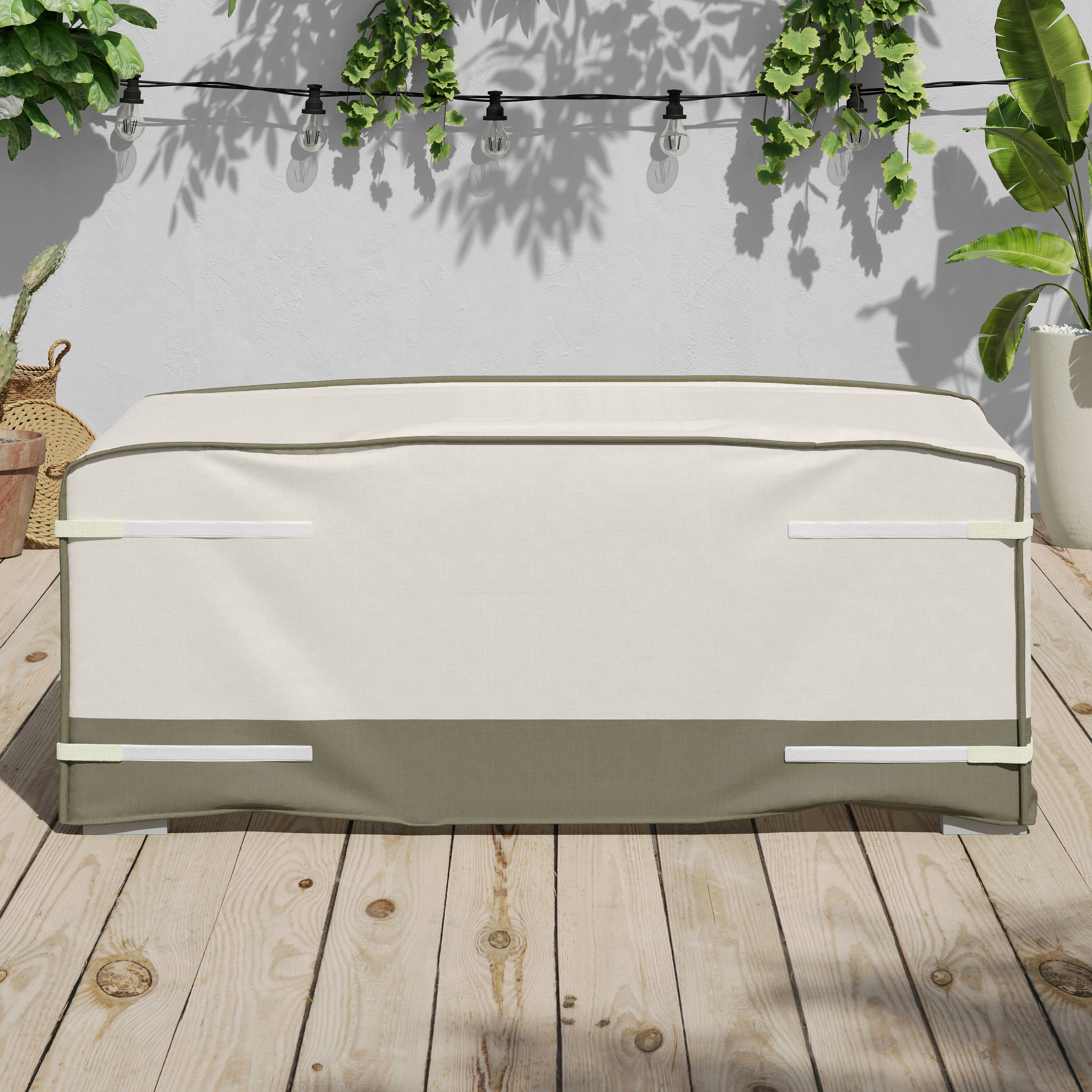 Octans SL2C00249 overall beige with olive accent Polyester Patio Furniture Cover For Cover all