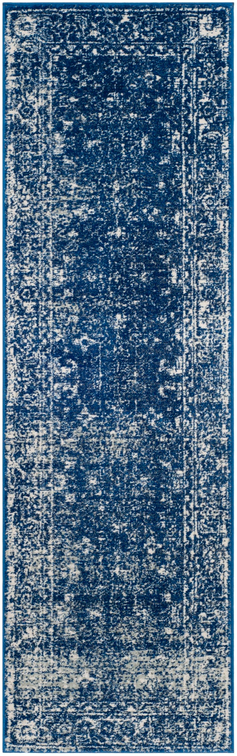 Safavieh EVK270A-219 Evoke Likoma 2 x 19 (ft) Loomed Polypropylene Navy/Ivory Rectangular Indoor Distressed/Overdyed Vintage Runner rug
