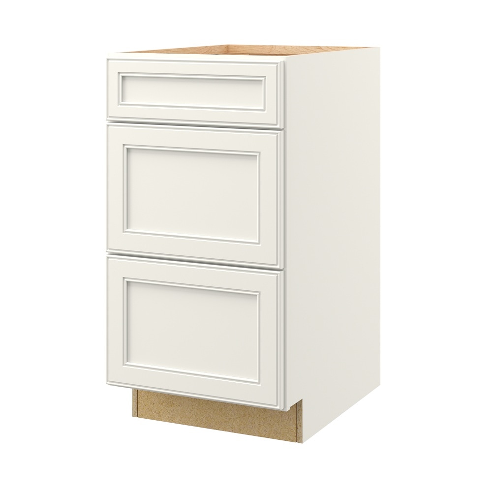 allen + roth 21180MK McKeller 18-in W x 34.5-in H x 24-in D Linen 3 -Drawers Drawer Base Fully assembled Cabinet (Flat Panel Square)