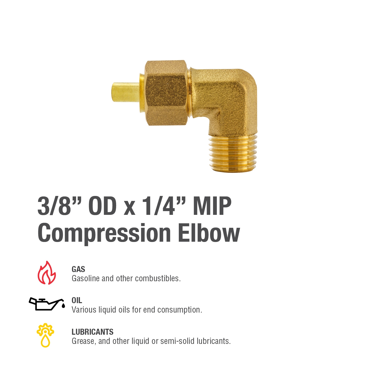 JMF COMPANY 4503744 90 Degree Elbow 3/8 Compression X 1/4