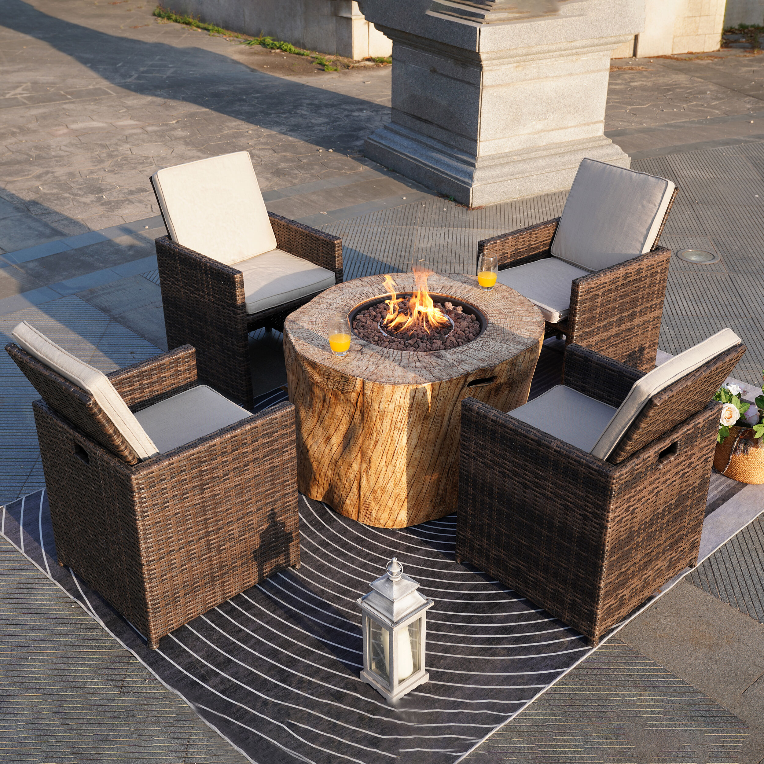 Moda Furnishings MAG-2180-3234B Patio-Conversation-Sets - View #2