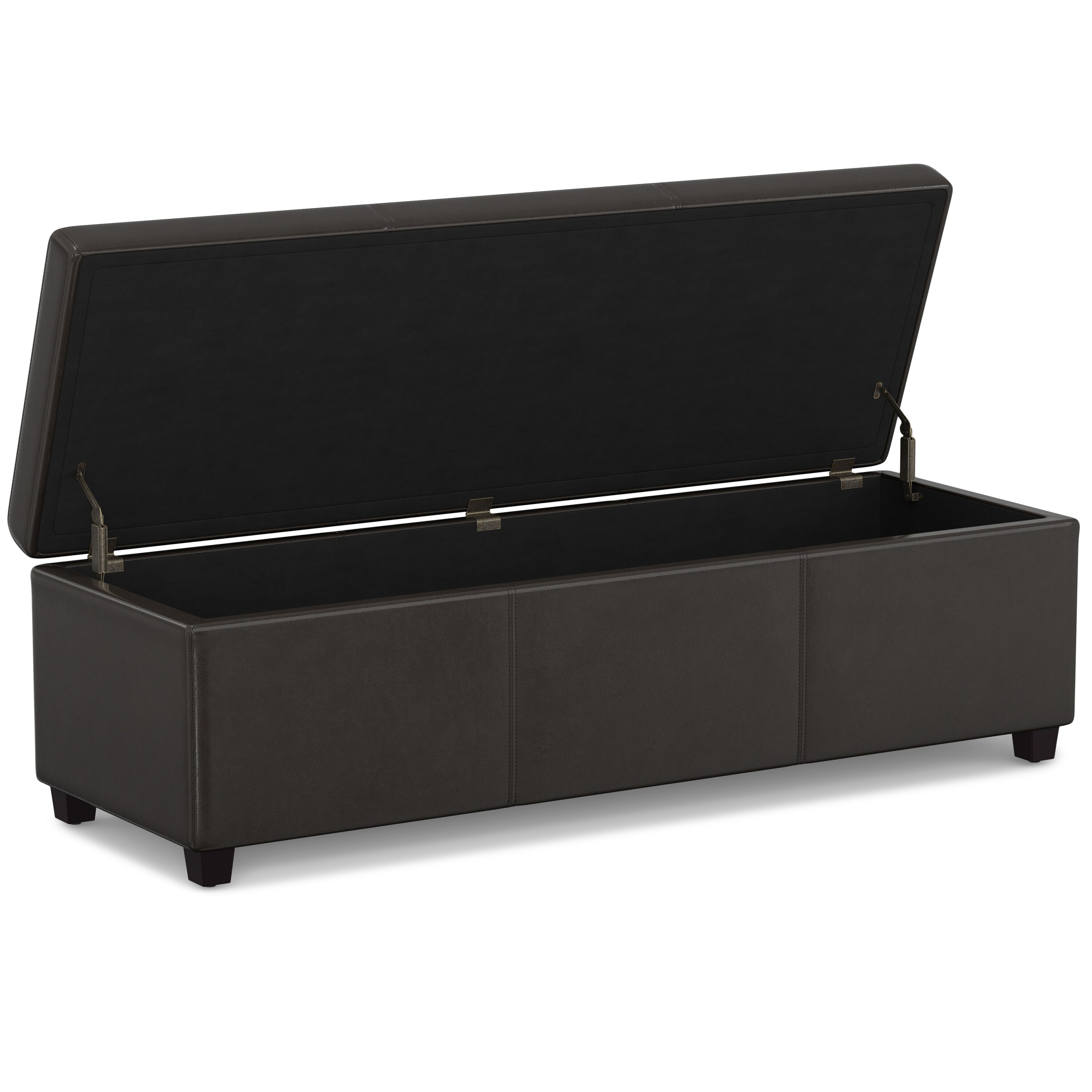 Tanners Brown Faux Leather Extra Large Storage Ottoman Bench