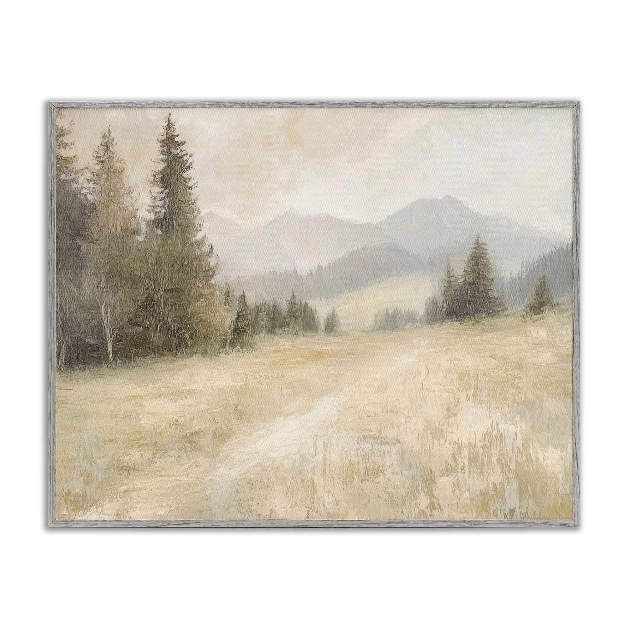 Stupell Industries BT-816-GFF-24X30 Fog on Mountain Valley Gray Framed Giclee Art By Petal Prints Design 30 x 24