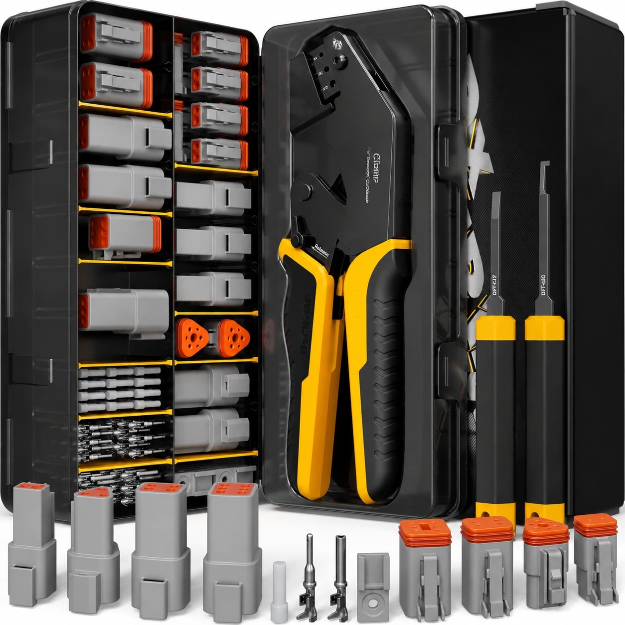 Misopily  Deutsch DT Series Connector Crimping Tool Kit 2 3 4 6 Pin Waterproof Automotive Electrical Connectors with 22 14 AWG Deutsch Crimp Tool