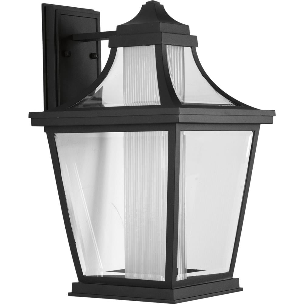 Black Aluminum Dimmable Outdoor Wall Lantern with Clear Glass