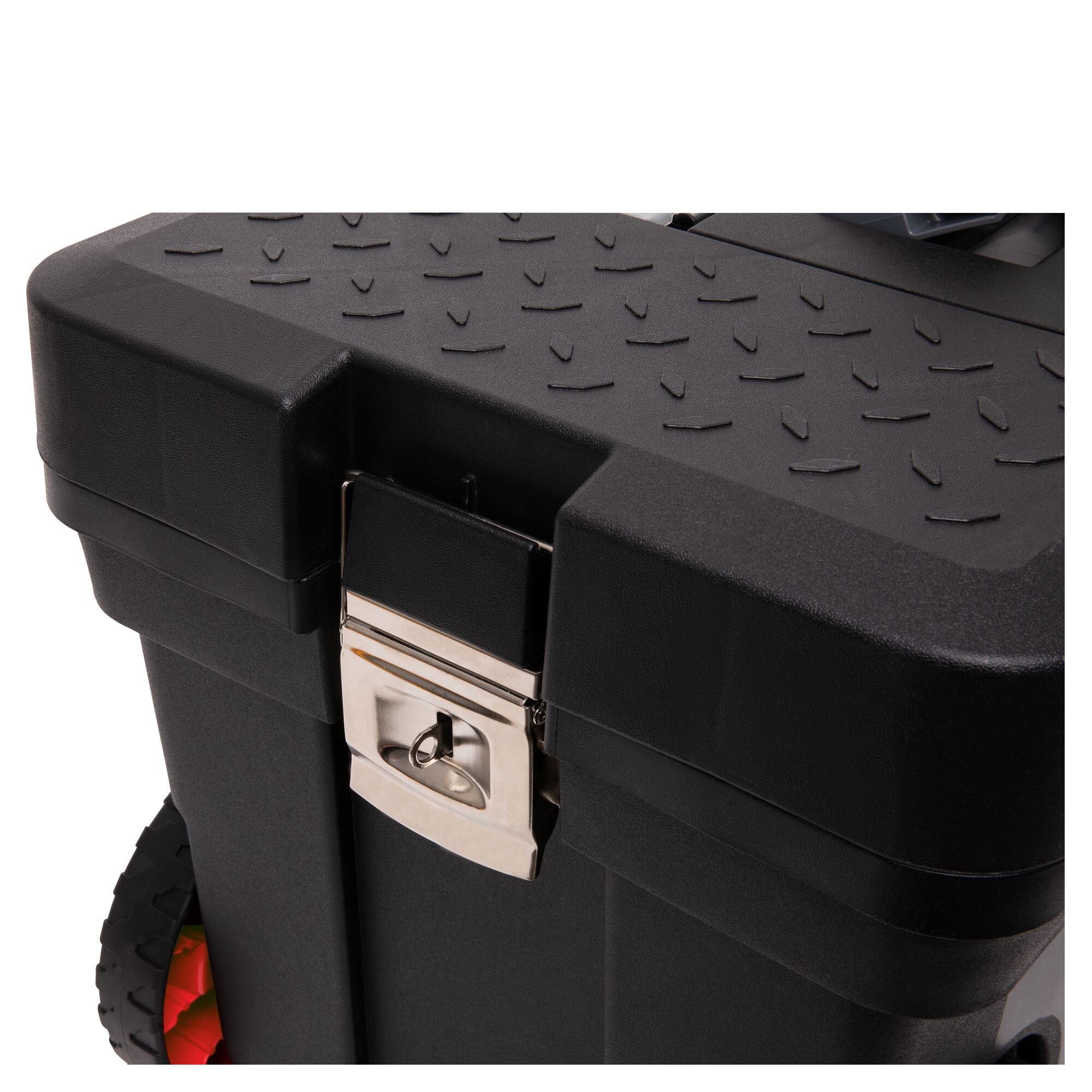 Stanley 11.5-in Black Plastic Wheels Lockable Tool Box at