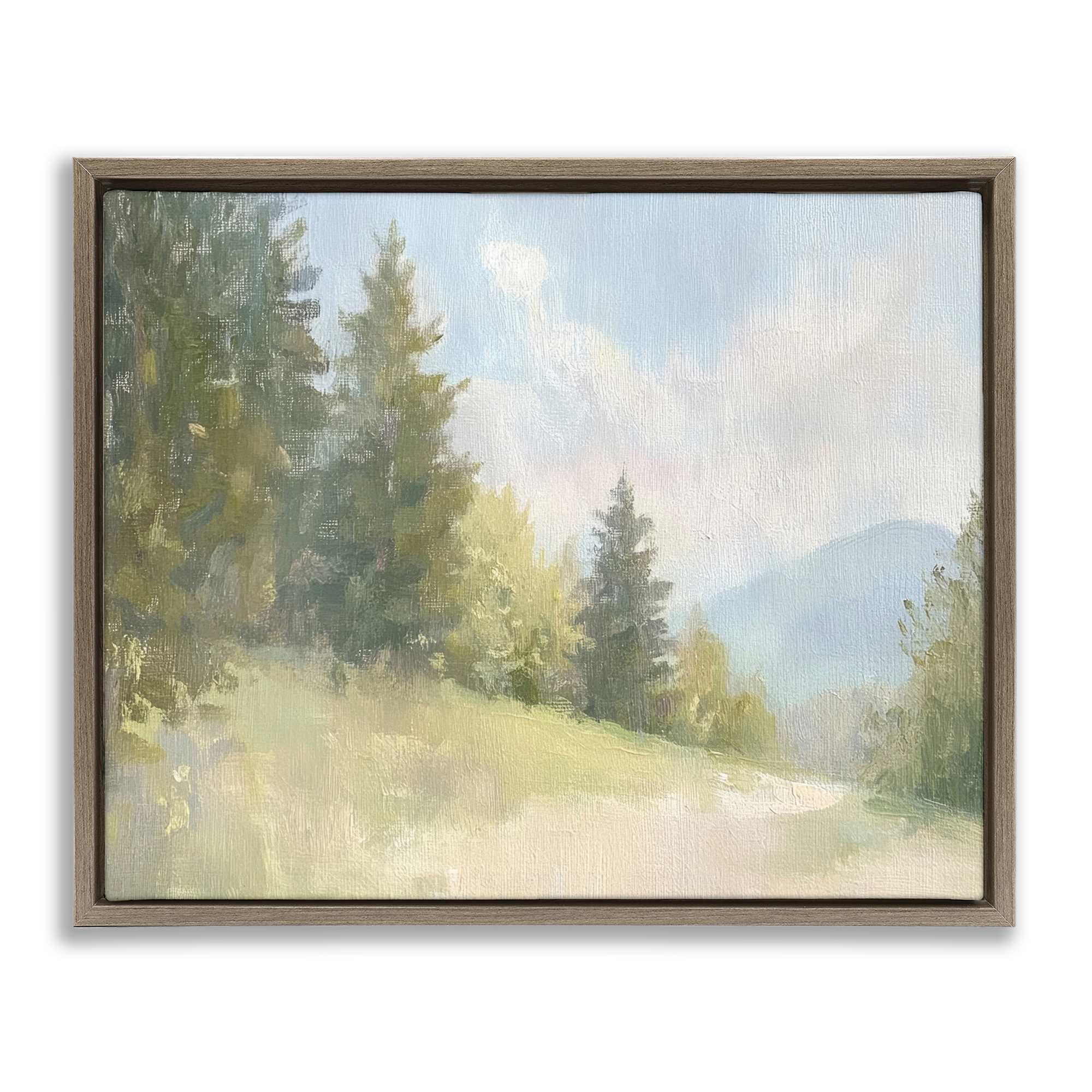 Stupell Industries BT-820-FFE-16X20 Meadow Of Green Landscape Floating Frame design by Petal Prints Design