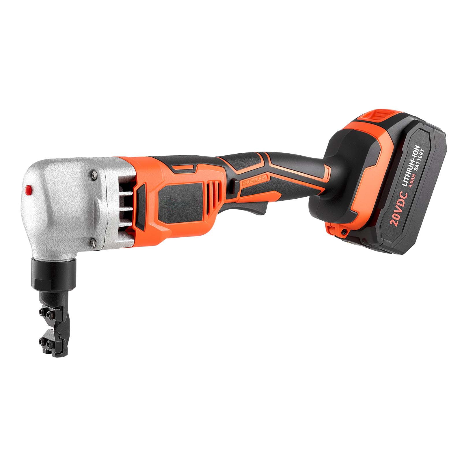 GIVIMO 18V Cordless Brushless Metal Nibbler 1200-RPM Sheet Metal Cutter Cuts 1.8-mm Steel 1-mm Stainless and 2-mm Aluminum Copper with 4-Ah Battery 35CrMo Blades and Case