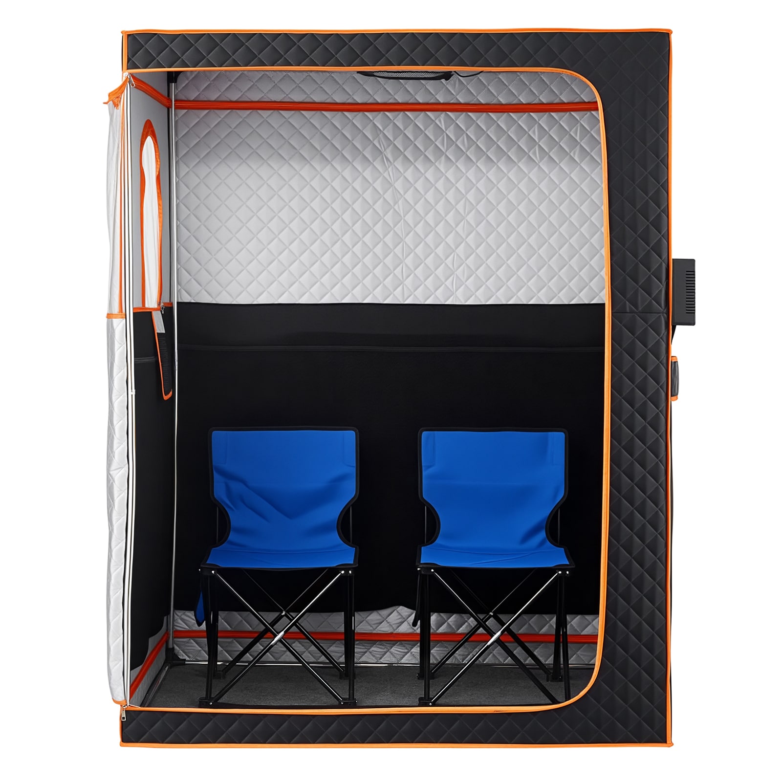 GIVIMO 2 Person Portable Infrared Sauna for Home 1600W Full Body Spa Tent with 2 Foldable Chairs Heated Foot Mat Remote and 9-Level Temp Control Black