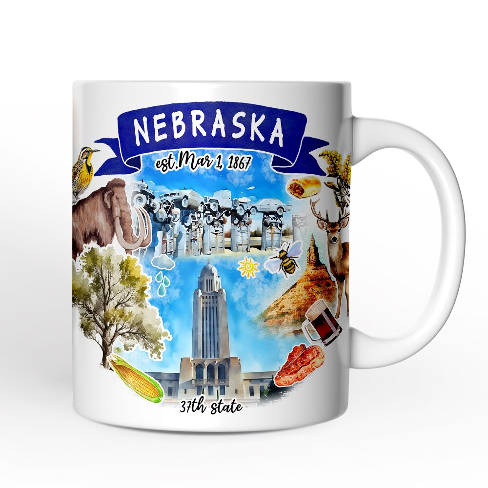 OrnamentallyYou NPCM377 Artistic Nebraska State Themes and Landmarks Mug