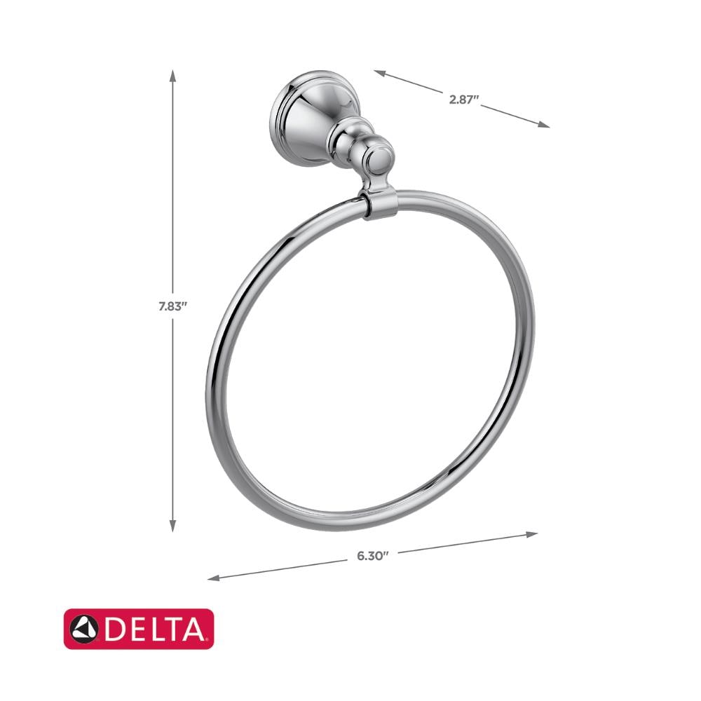 Delta Woodhurst Polished Chrome Wall Mount Single Towel Ring in the ...