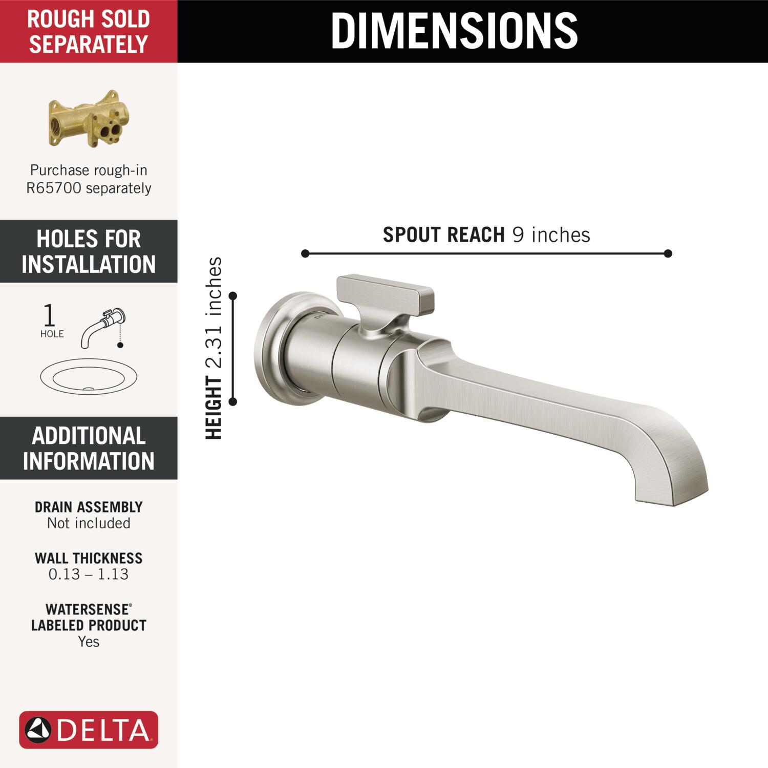 Delta T3589LF-SS-PR-WL Lavatory-Faucets - View #3