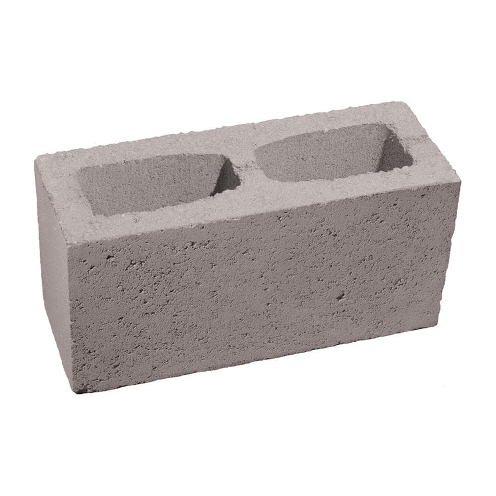 4 In W X 8 In H X 16 In L Cored Concrete Block At 