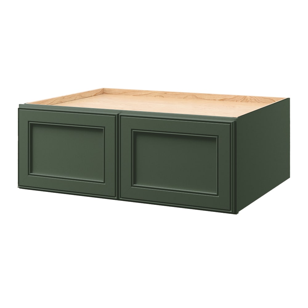 allen + roth Heathrow 36-in W x 12.125-in H x 24-in D Sage Wall Fully Assembled Cabinet (Recessed Panel Square Door Style)