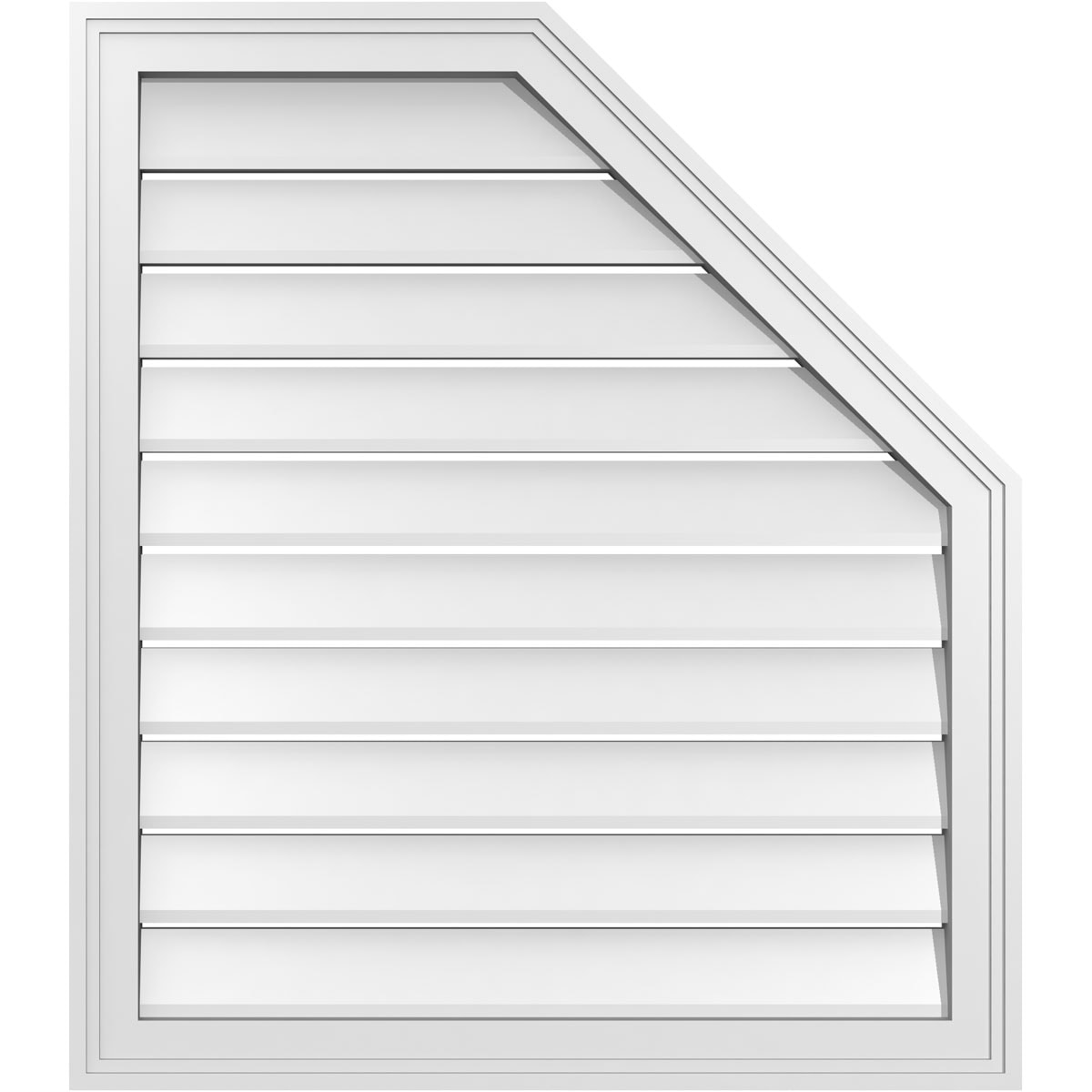 Ekena Millwork GVPOR28X3202SF 28-Inches x 32-Inches Off-white Octagon PVC Gable Louver Vent