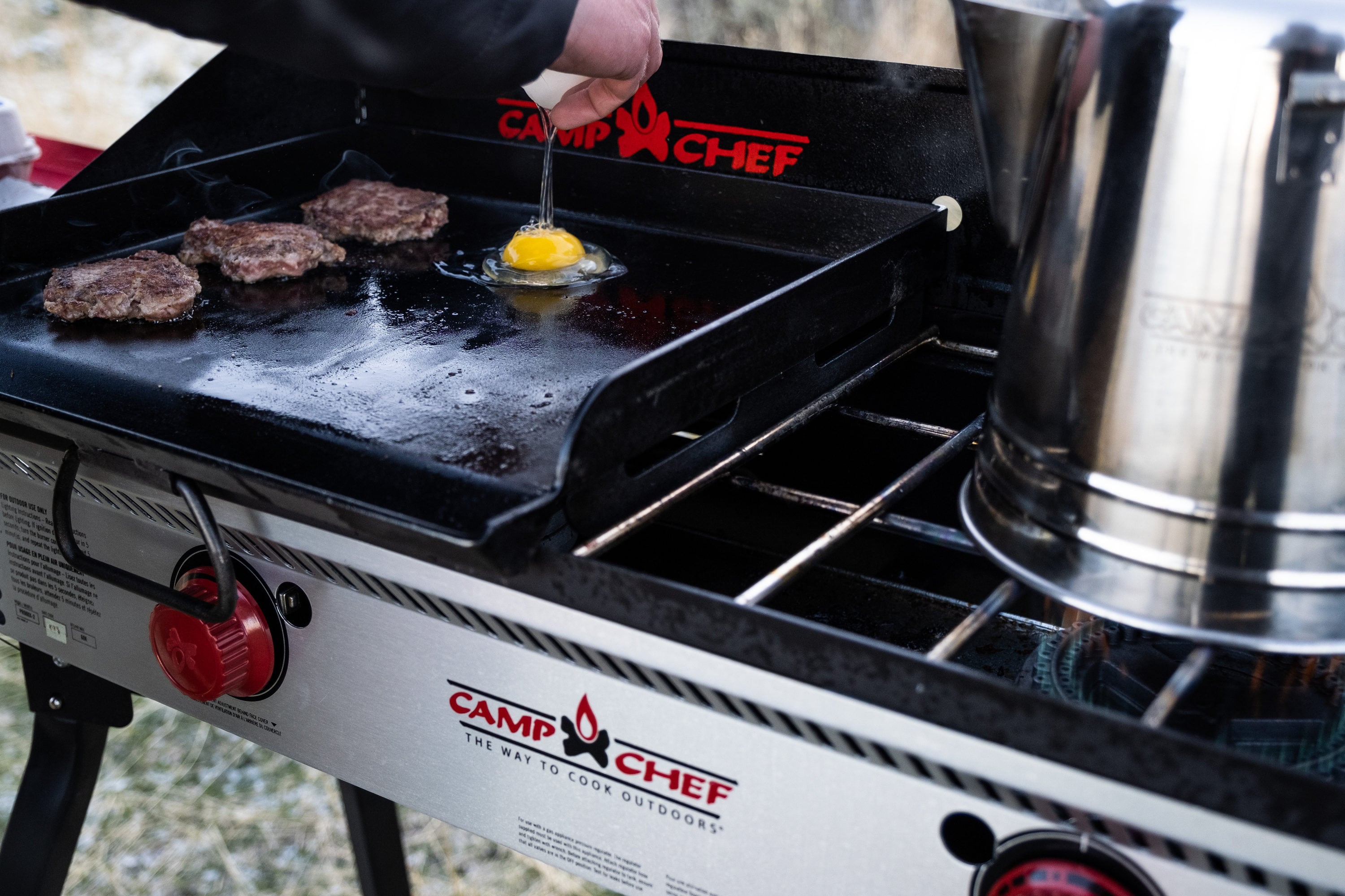 Camp Chef 14 x 16 Professional Flat Top Steel Griddle in the Grill