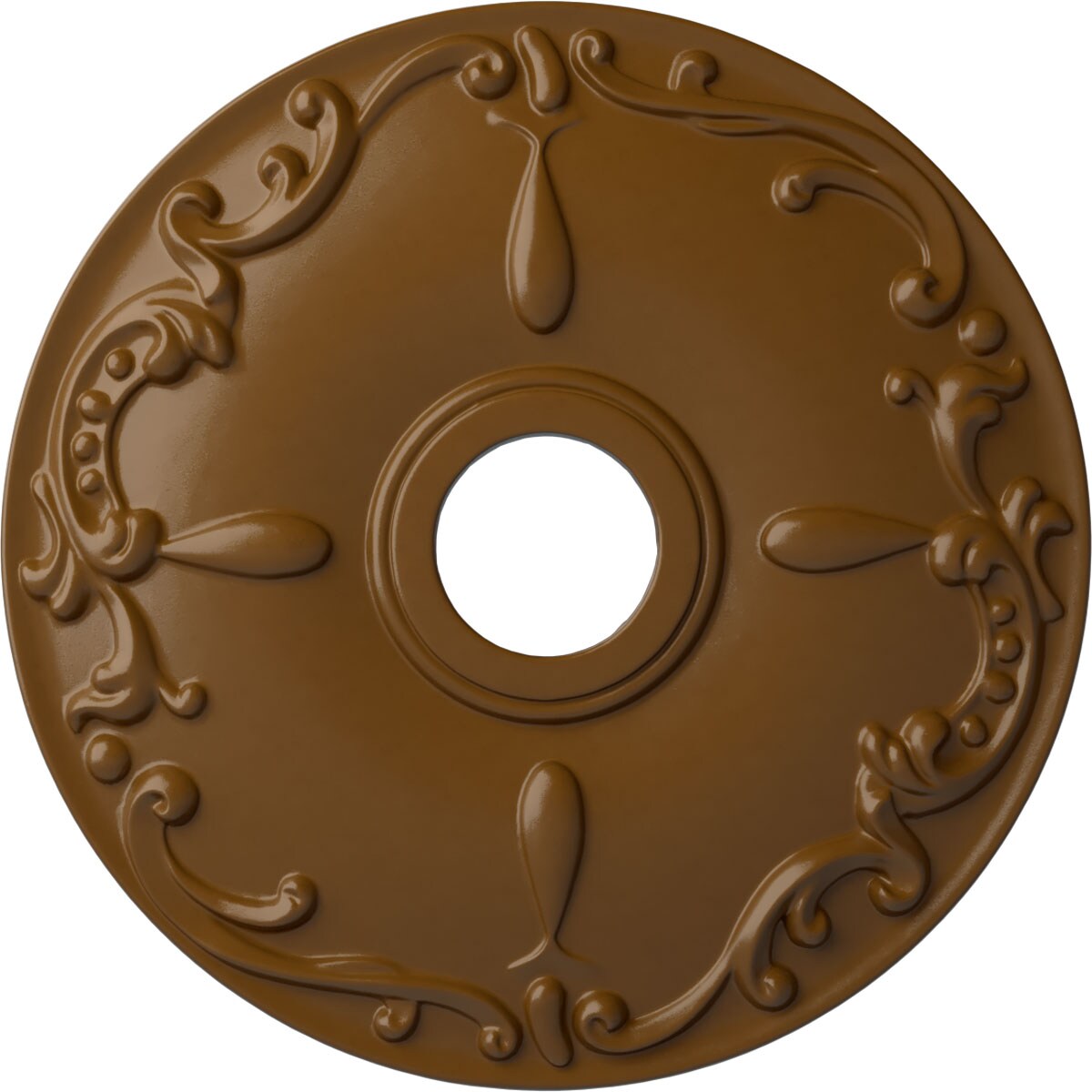 Ekena Millwork CM18KESTF Kent 18-in W x 18-in L Painted Smokey Topaz Polyurethane Whole Ceiling Medallion