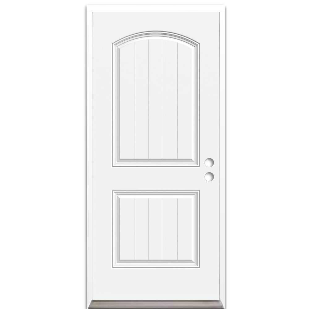 RELIABILT LO759851 36-in x 80-in x 4-5/8-in Fiberglass No glass Left-hand inswing Primed Unfinished Prehung Front Door Insulating core