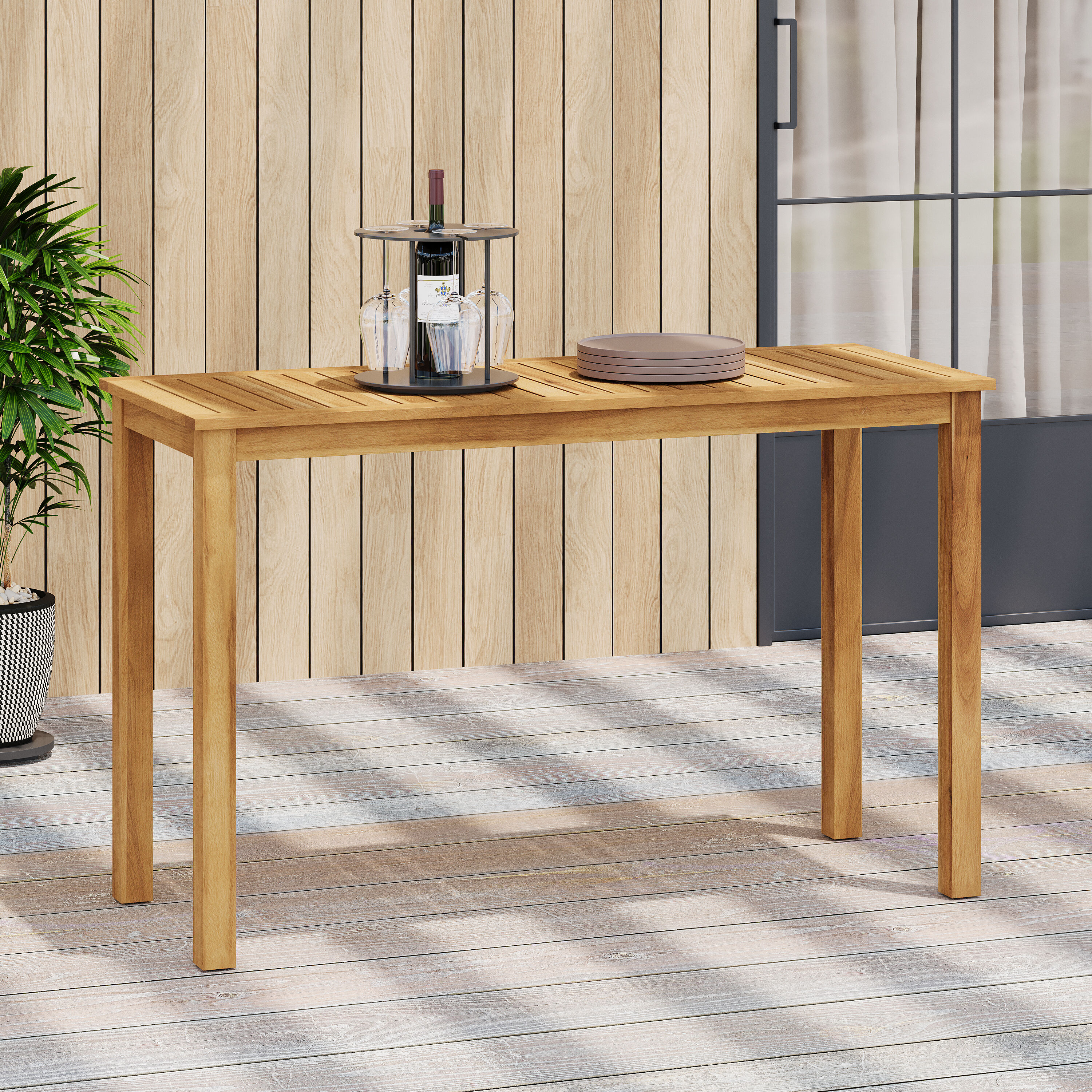 Christopher Knight Home 332450 Jeremy Wood 5 Piece Bar Set