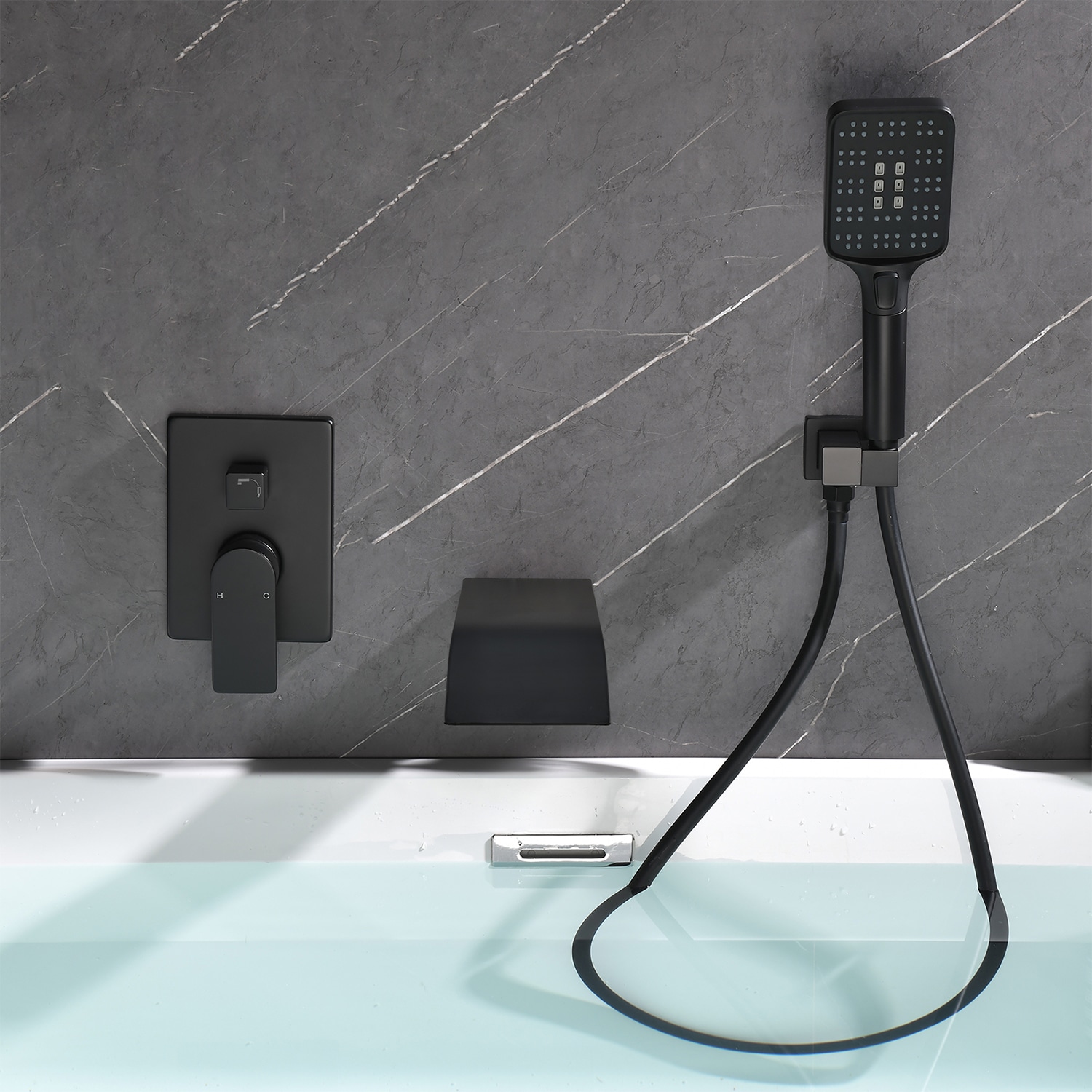 WELLFOR CR-P-WM-2W01MB Roman-Tub-Faucets - View #3