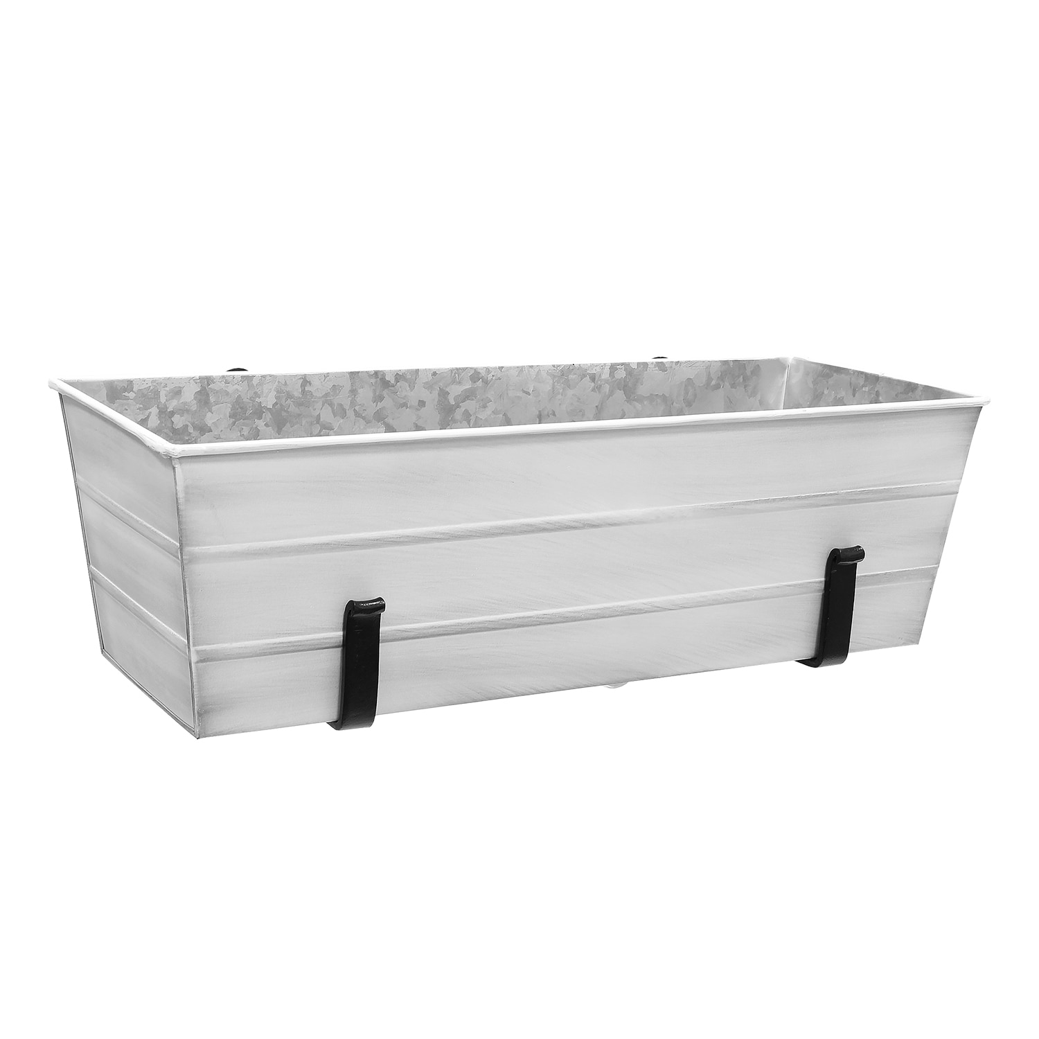 Minuteman International C-20W-RM 8.75-in W Large White Metal Contemporary/Modern Indoor/Outdoor Window box with Drainage Holes Stand Included