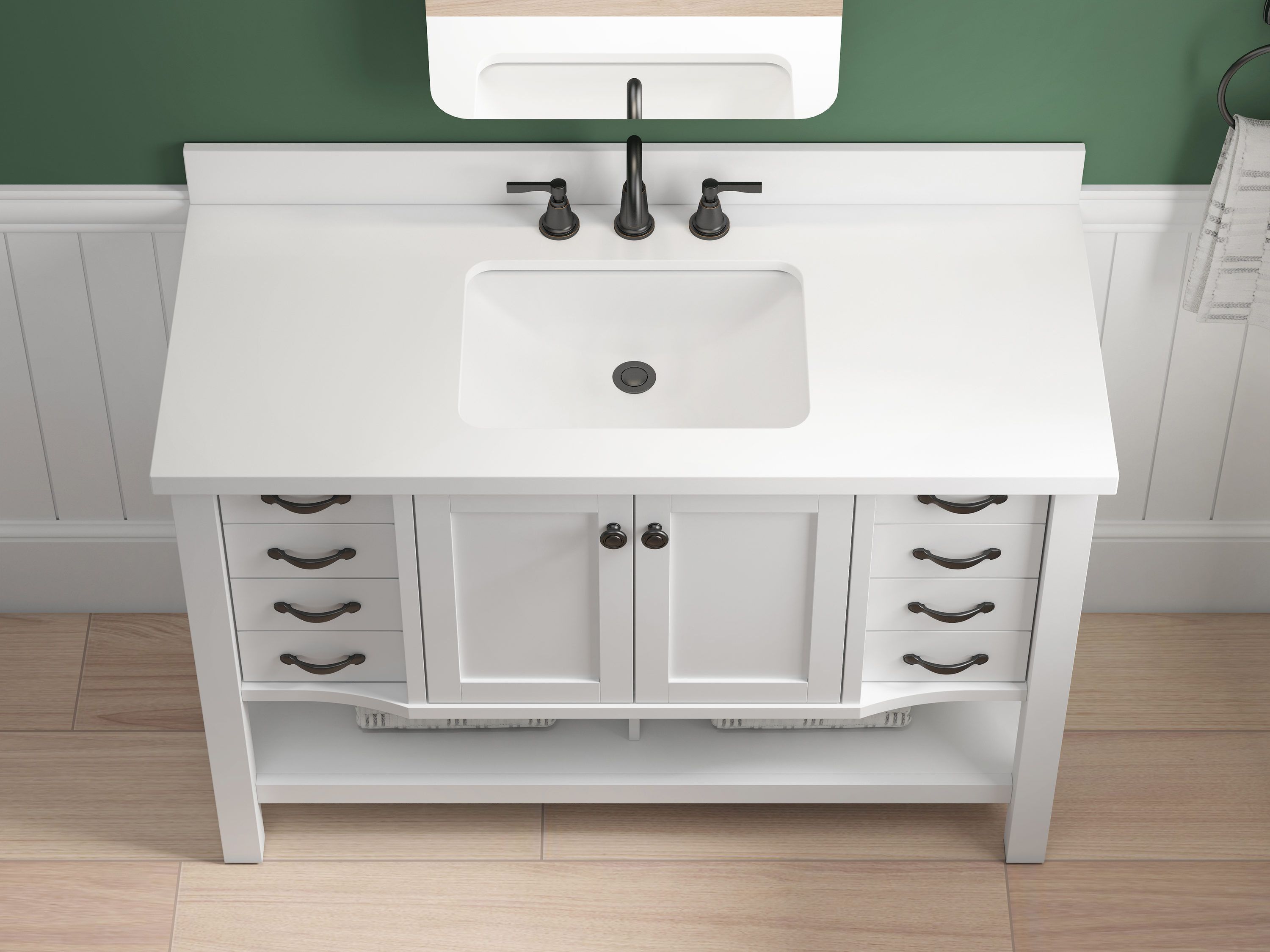 allen + roth Kingscote 48in White Undermount Single Sink Bathroom