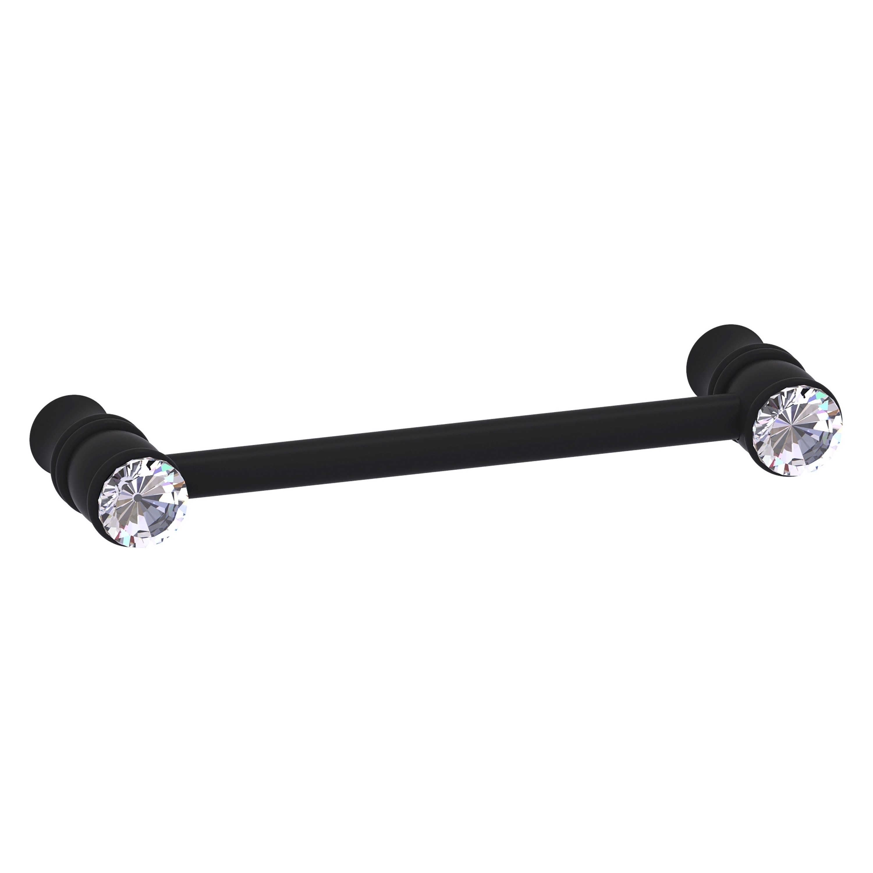 Allied Brass CC-30-4-BKM Carolina Crystal 4-in , 102mm Center to Center Matte Black Dual Mount Cylindrical Bar For Use on Appliances Drawer Pulls