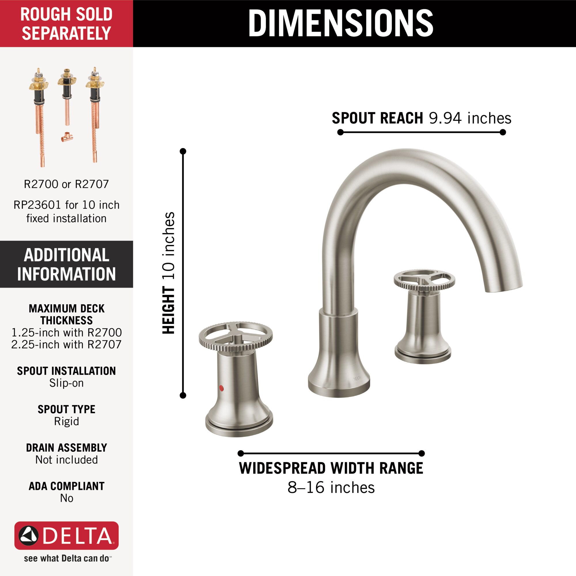 Delta T2758-SS Roman-Tub-Faucets - View #3