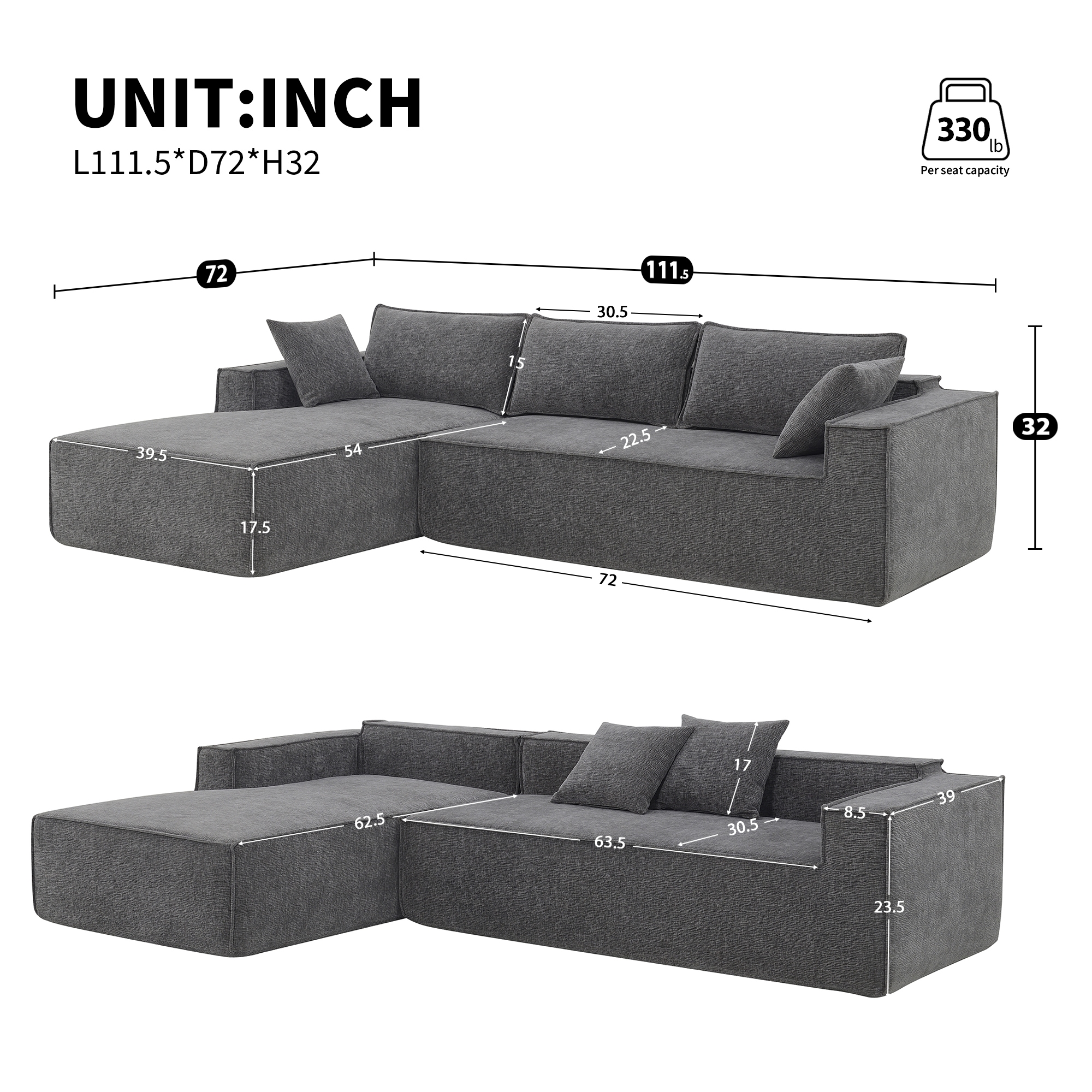 ModernLuxe N723S9587G Sofas-Loveseats - View #20