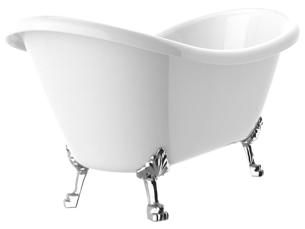 Belissima 69'' White Acrylic Clawfoot Freestanding Bathtub