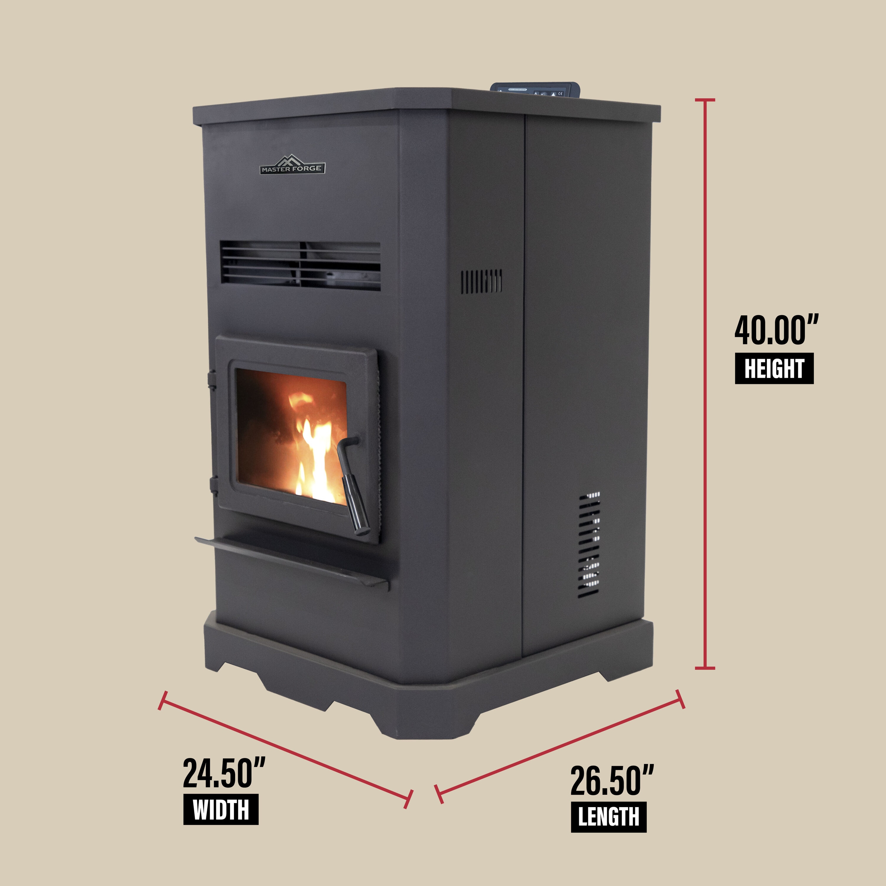 Master Forge 2500 Sq Ft Pellet Stove With 140 Lb Hopper EPA Approved   67134079 