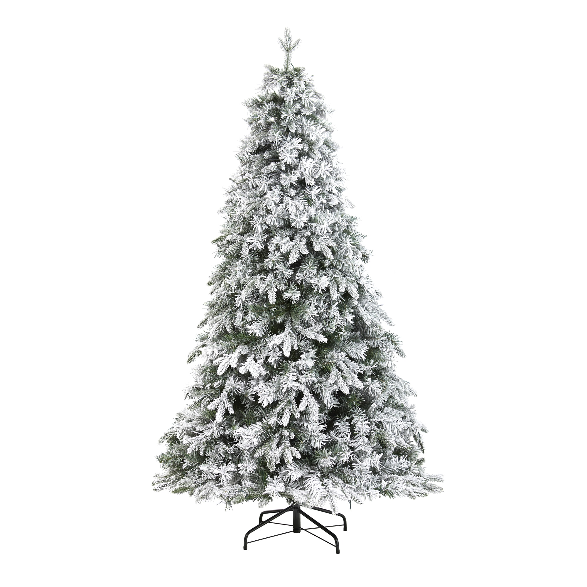 Nearly Natural 6-ft Pine Pre-lit Flocked Artificial Christmas Tree with ...