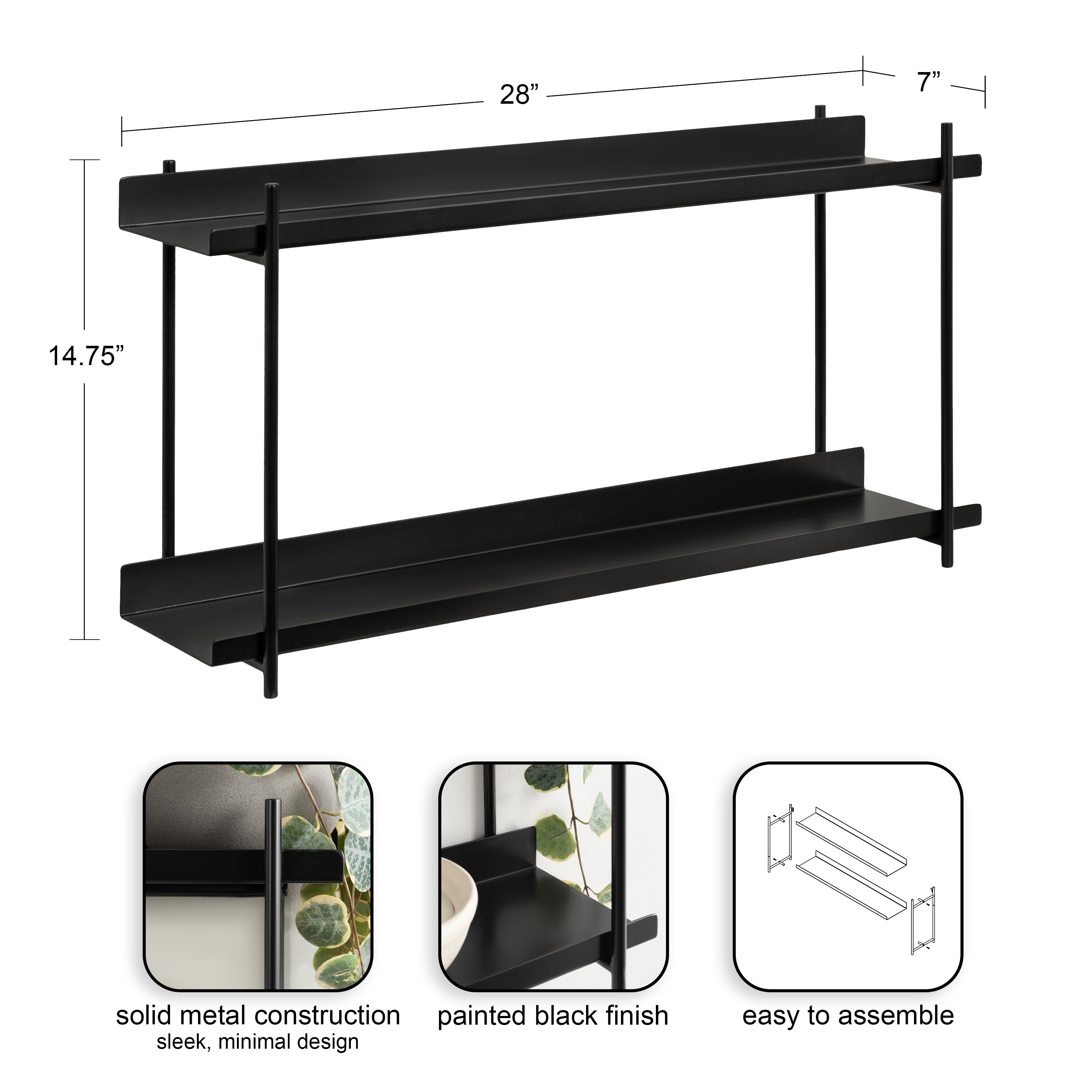 Kate and Laurel 227178 Wall-Mounted-Shelving - View #2
