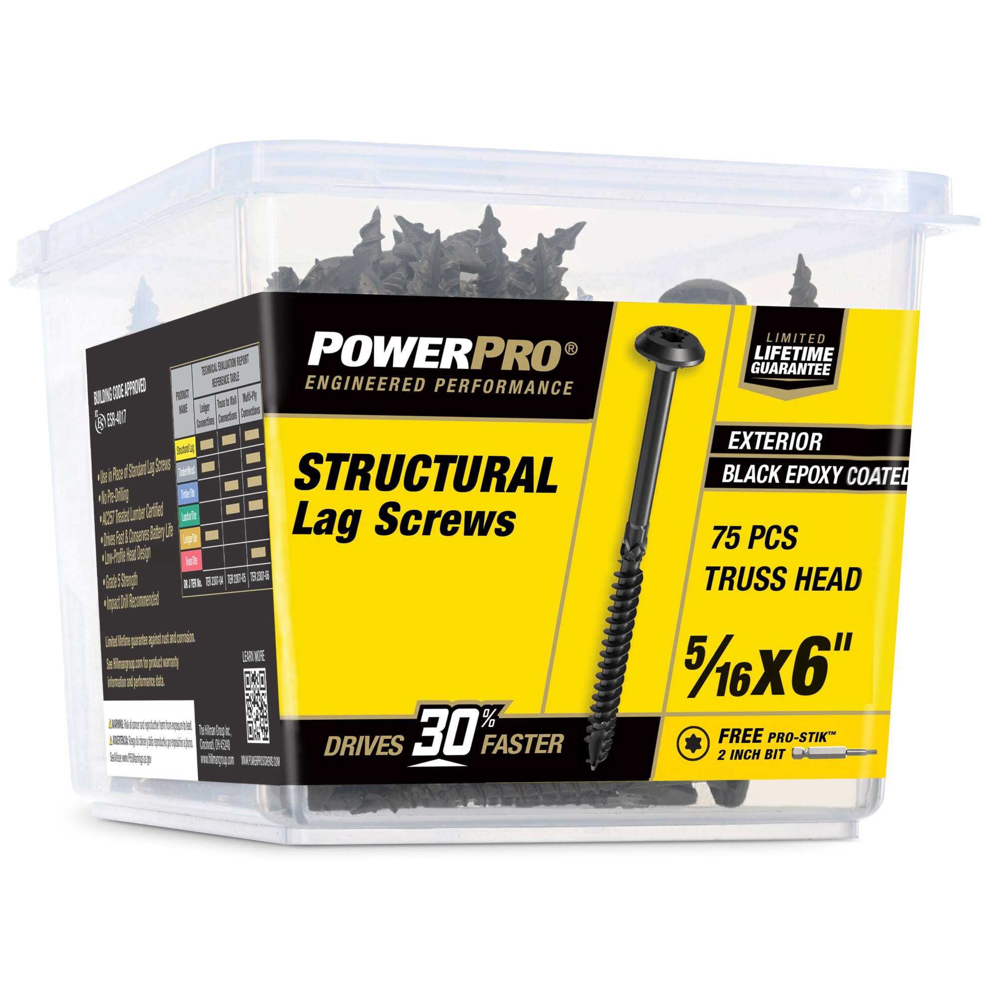 Power Pro 5/16-in x 6-in Epoxy Exterior Structural wood screws 75 -Per Box
