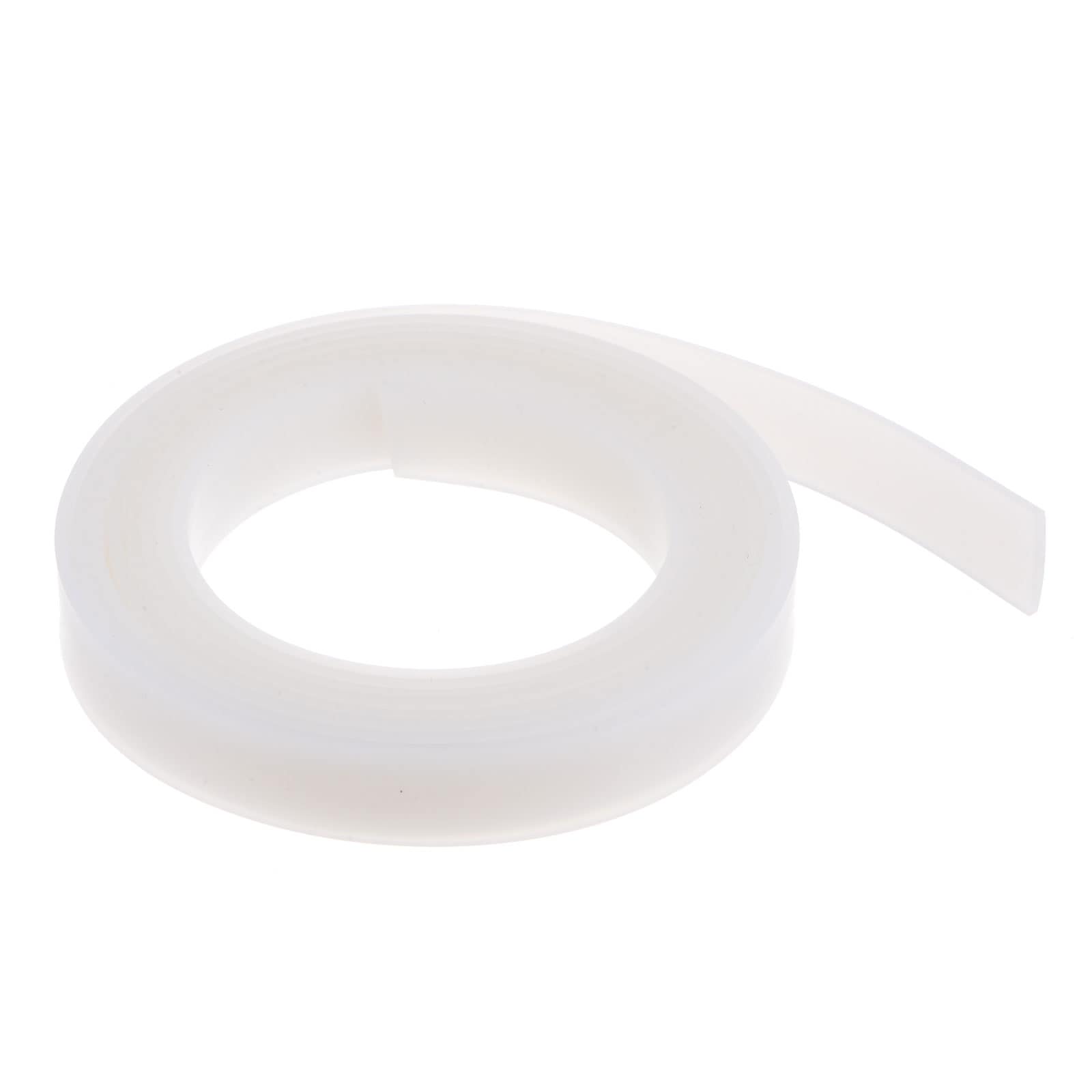 Unique Bargains Flexible Solid Silicone Strip 0.59 Inch x0.08 Inch x6.56ft Rectangular No Adhesive Roll for Door White