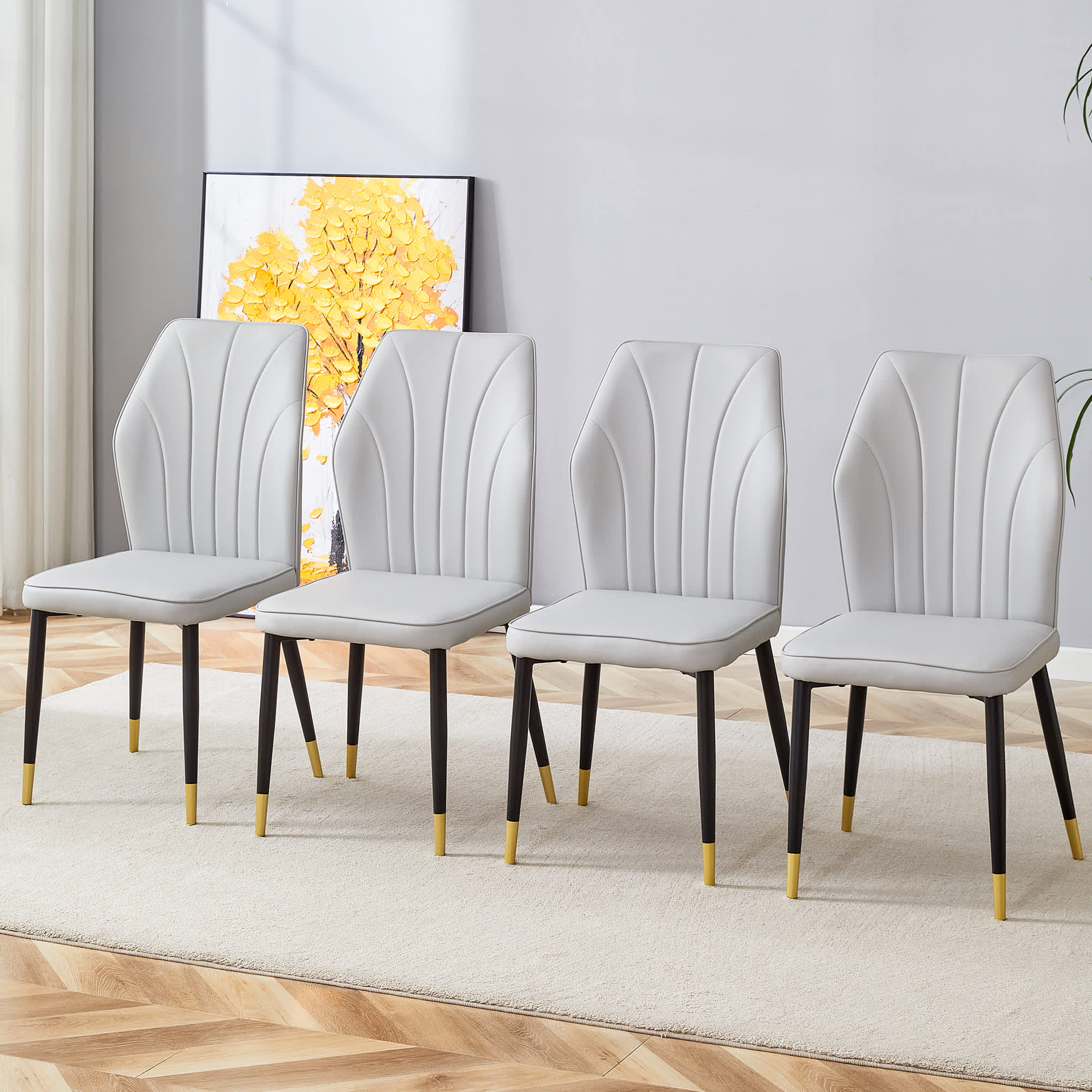 Vynxaria LEXY0088-DJCY-4GRY Dining-Chairs - View #2