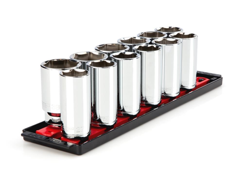 TEKTON SHD92114 12-Piece Metric 1/2-in Drive 6-point Set Deep Socket Set
