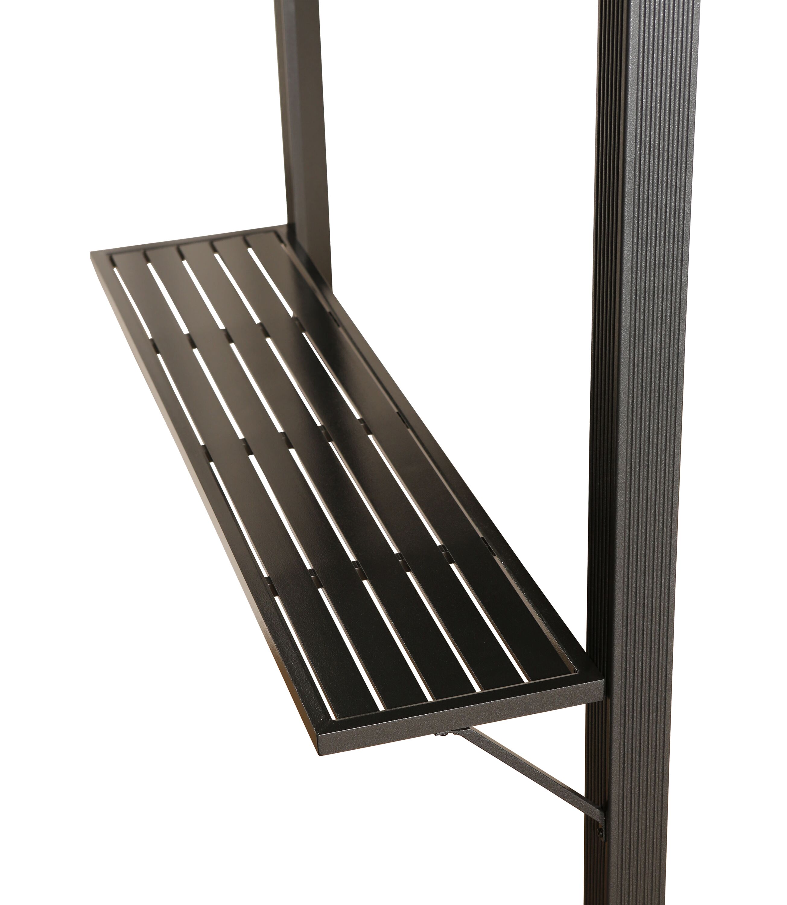 Gray 7 Ft. x 5.5 Ft. Metal Grill Gazebo with Fabric Roof