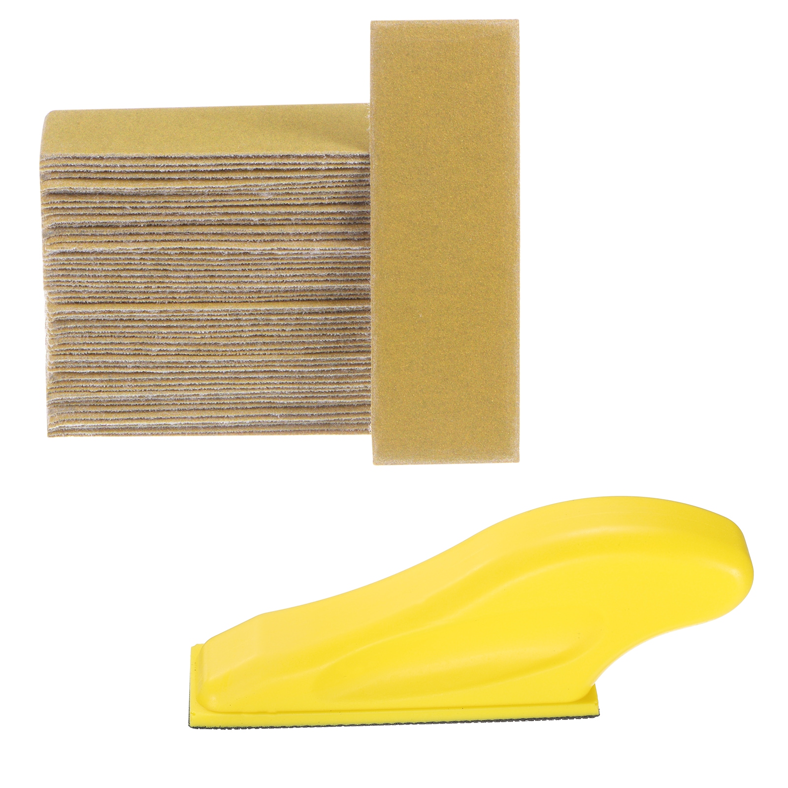 Harfington 70pcs Detail Sander Paper 220 Grit 3.5inch x 1.2inch Micro Hand Sanding Papers Sheets Wet Dry Sandpapers with Sanding Block Tool for Wood Furniture Crafts Woodworking #S26051300UX4498