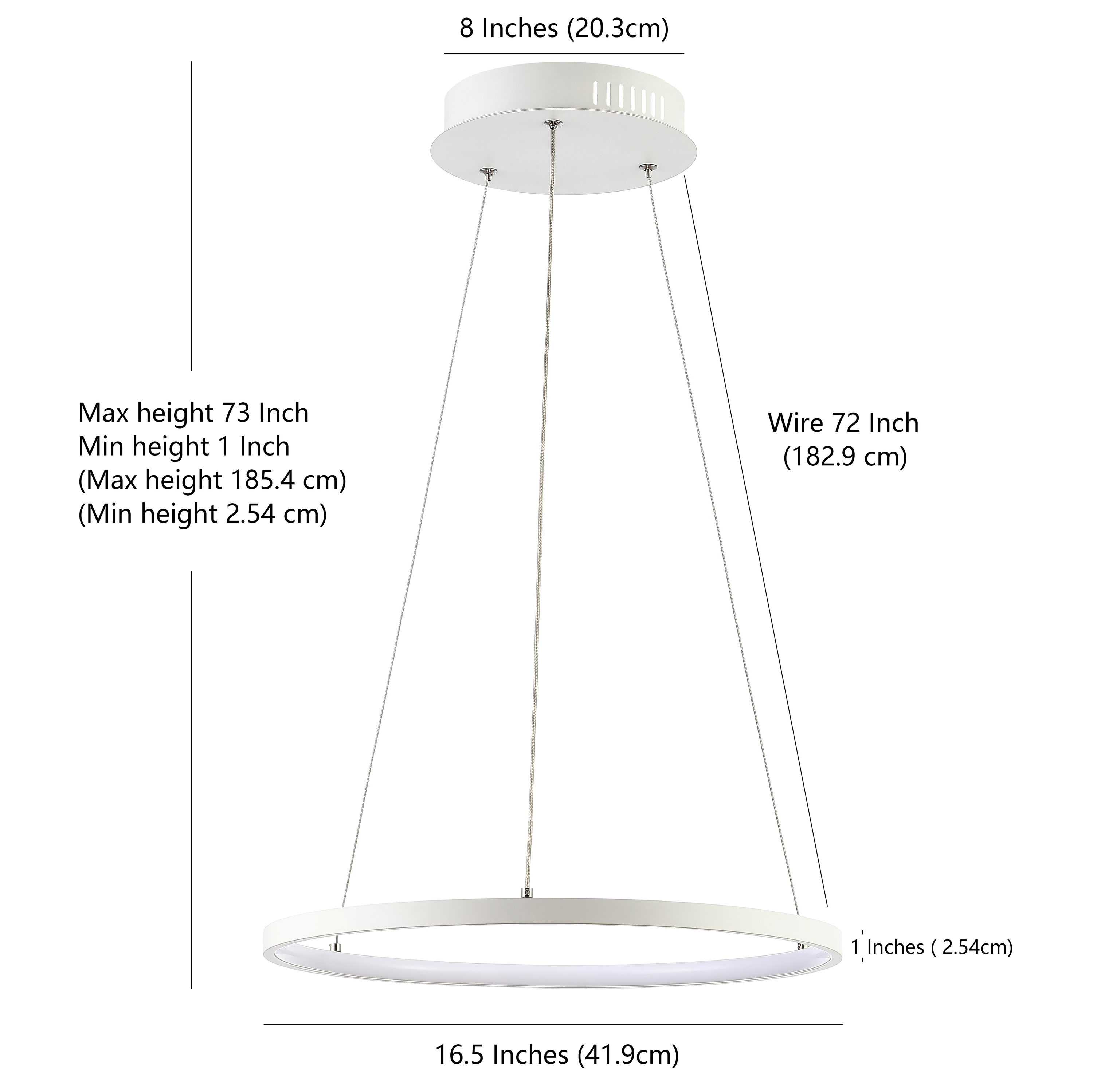 Bremi 20" Modern Minimalist Halo LED Pendant Light in Matte White