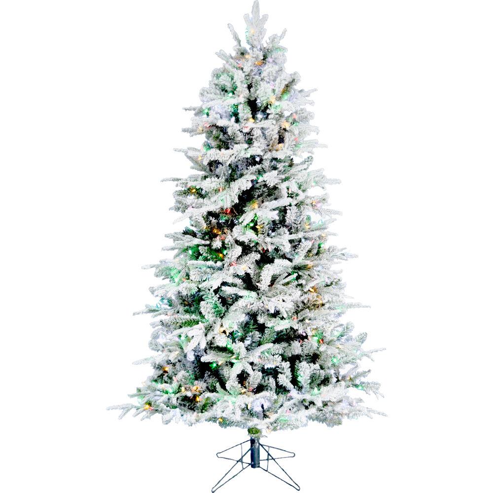 Fraser Hill Farm 6-ft Pre-lit Traditional Flocked Artificial Christmas ...