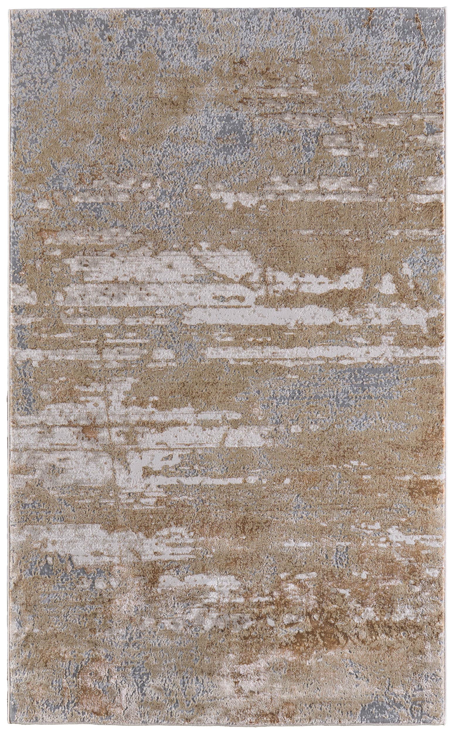 Room Envy AURR3567BGEGLDG22 9 x 12 (ft) Loomed Polyester Rich Gold/Silver Gray Rectangular Indoor Abstract Area rug