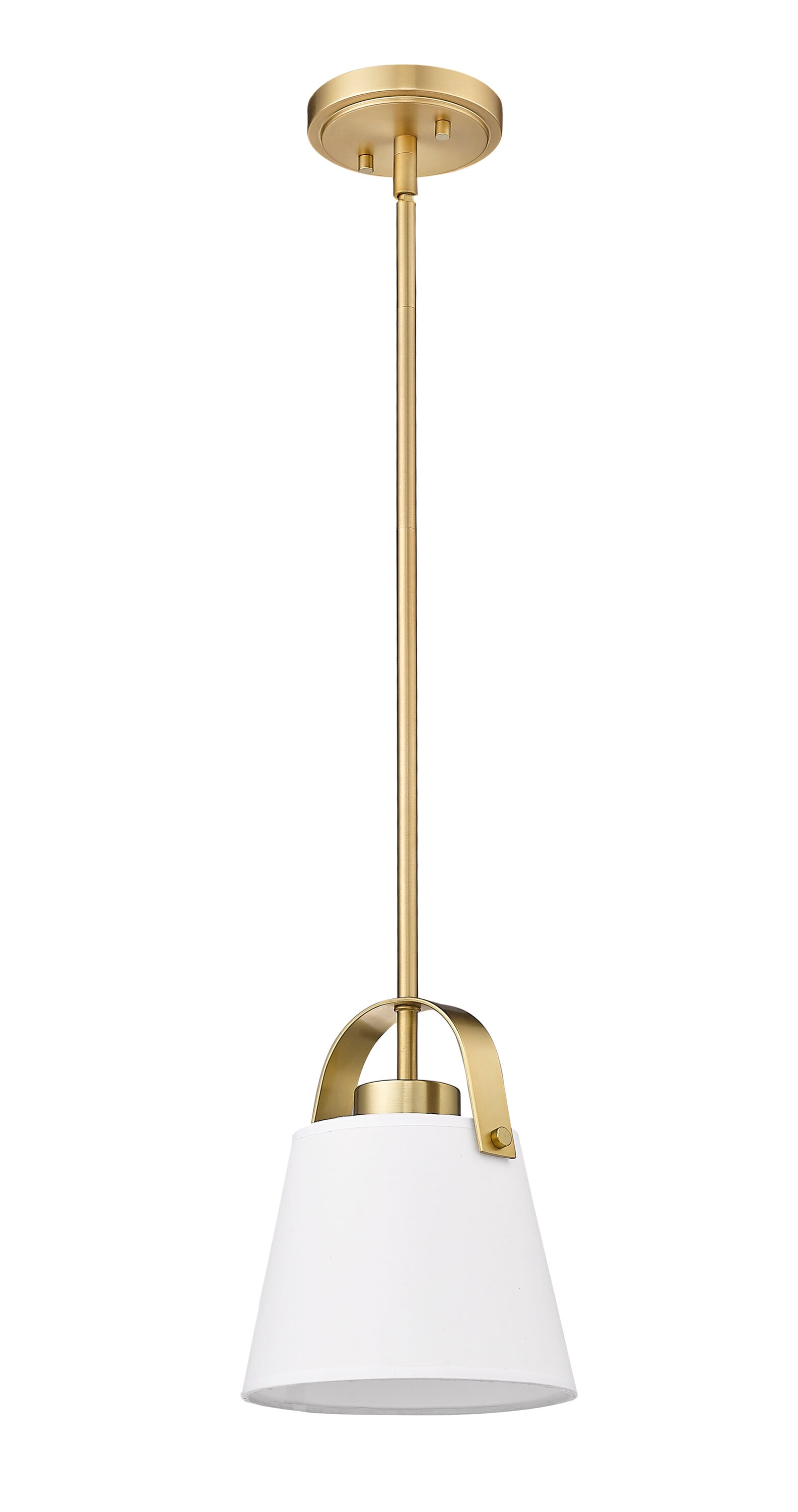 Heritage Brass 8" Pendant Light with Ivory Shade