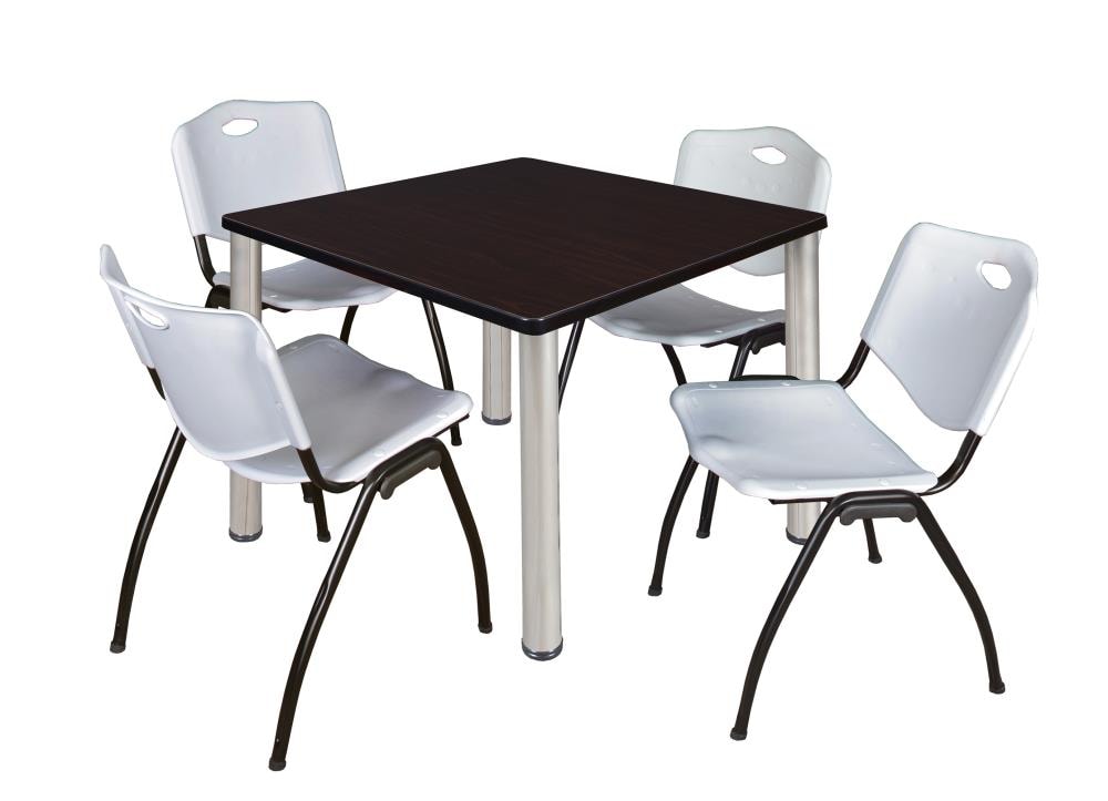 Regency TB3636MWBPCM47GY Breakroom Brown 4-Person Training Table (36-in W x 29-in H)