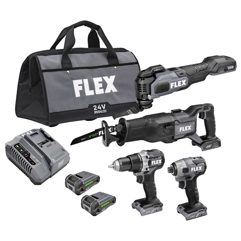 FLEX 24-Volt 4-Tool Combo Kit (DD/ID/RS/OMT/2x2.5Ah)